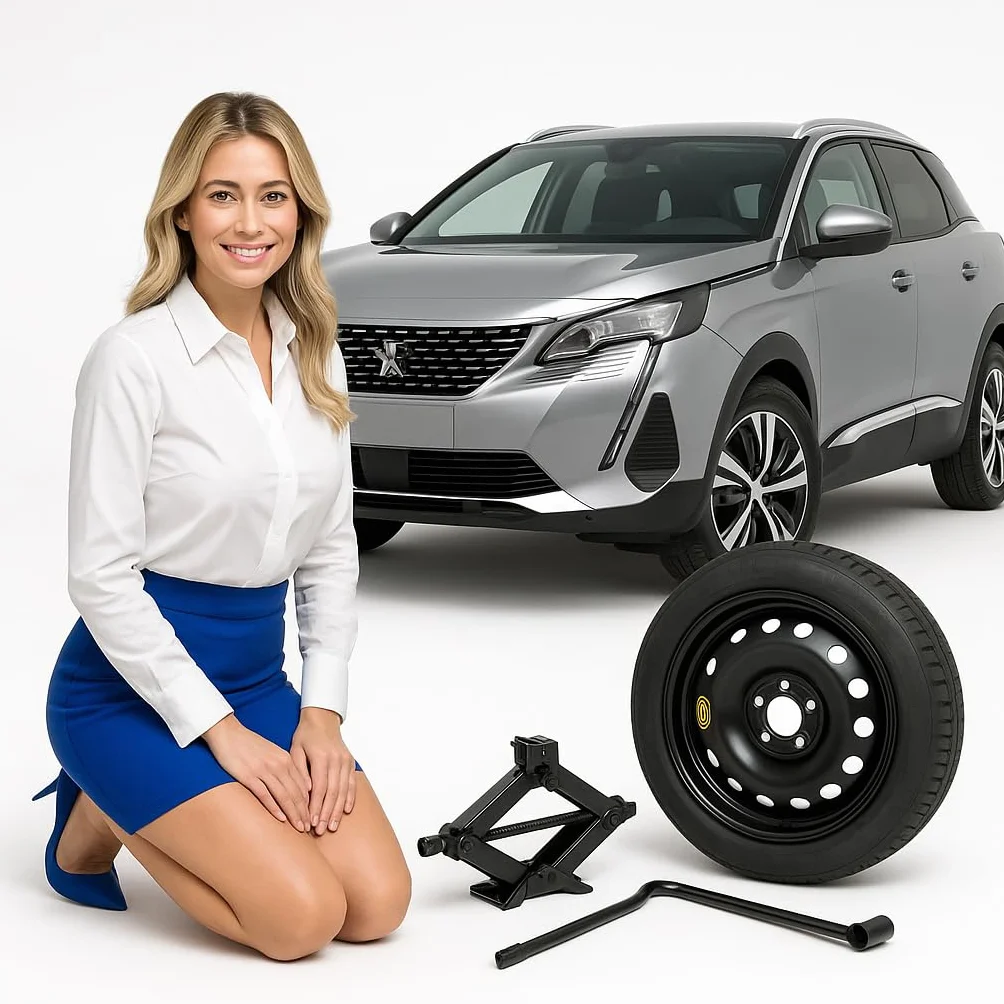 Generico Ruotino di Scorta per Peugeot 3008 18 Pollici 5 Fori con Cric e Chiave