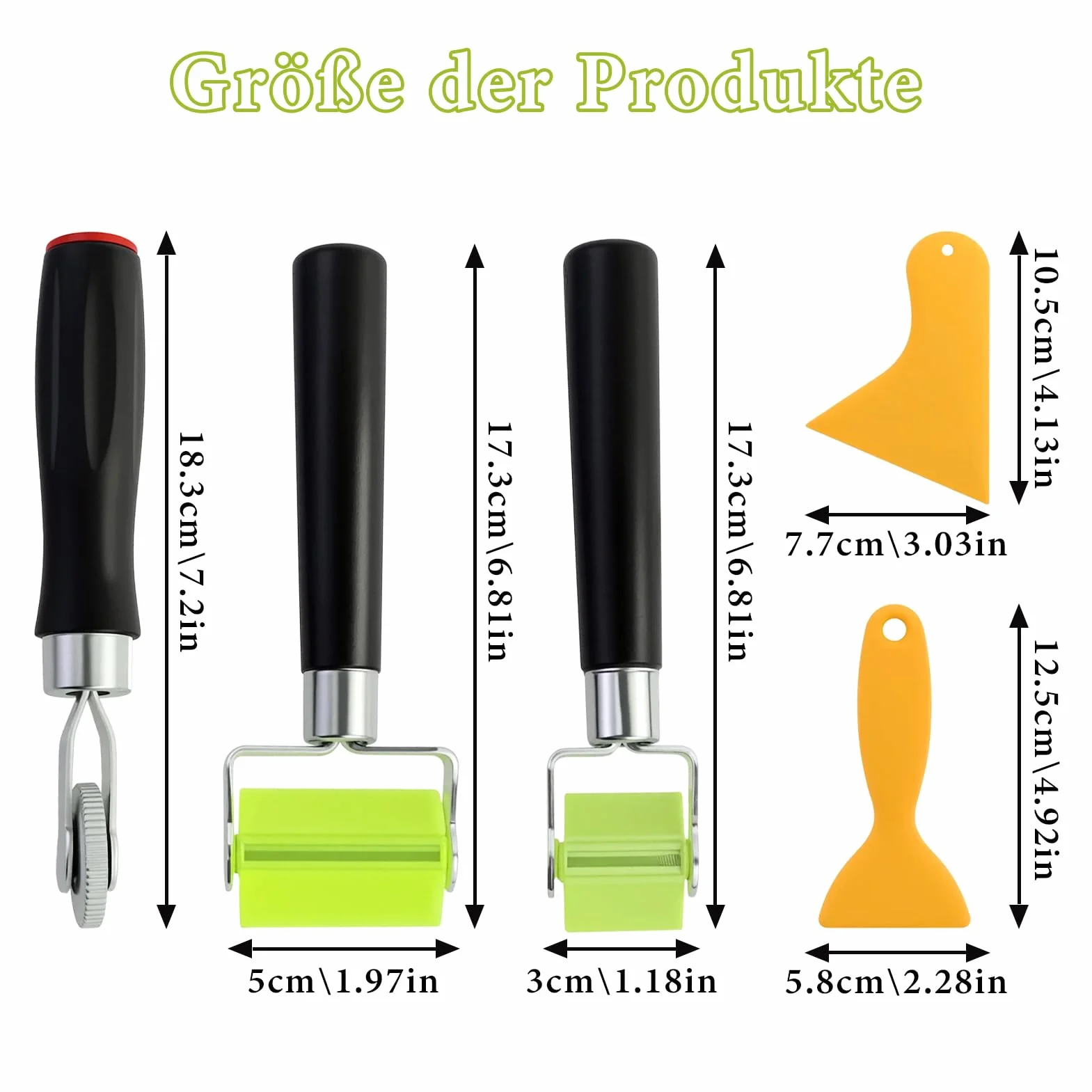 Set di 3 rulli professionali in silicone, rullo di pressione, rullo di spinta, rullo di pressione in gomma per sigillatura dei bordi, saldatura di teloni in PVC, con 2 raschietti