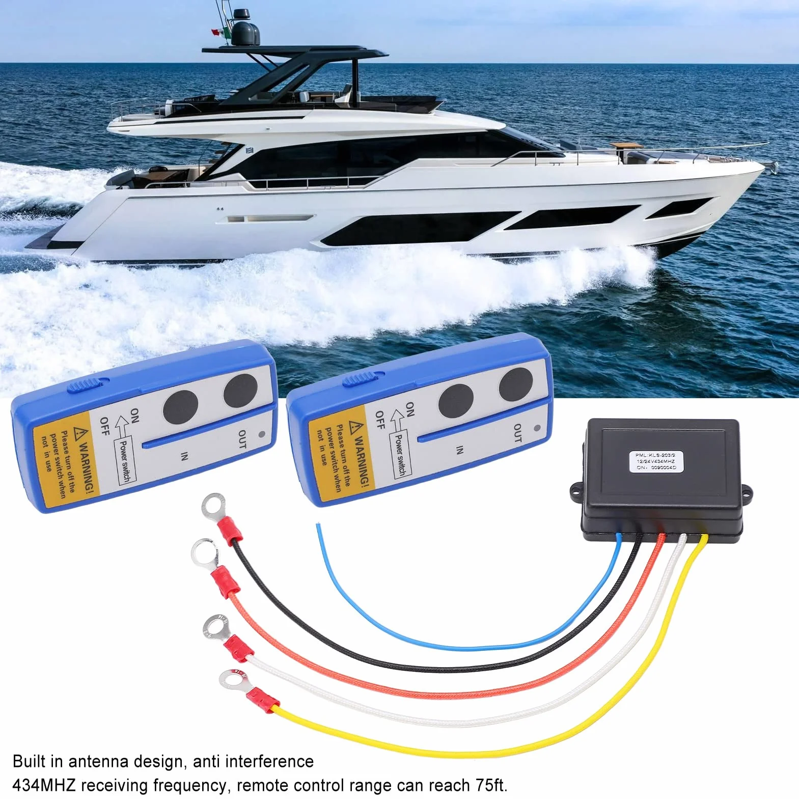 Kit Telecomando per Verricello Wireless 12V 24V 75ft Universale per Camion ATV SUV Auto