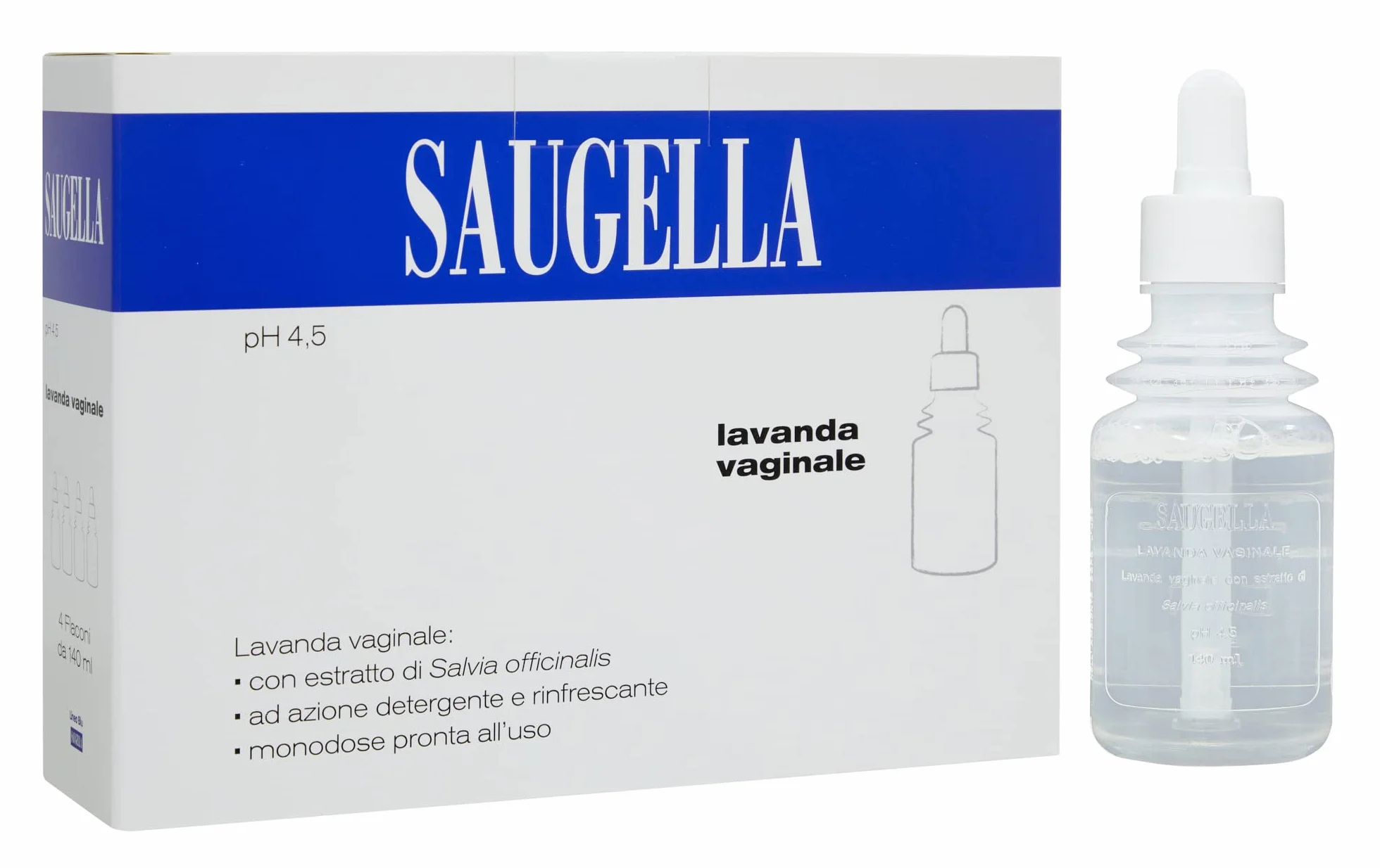 Saugella Lavanda Vaginale Detergente Rinfrescante Monodose 4x140 ml
