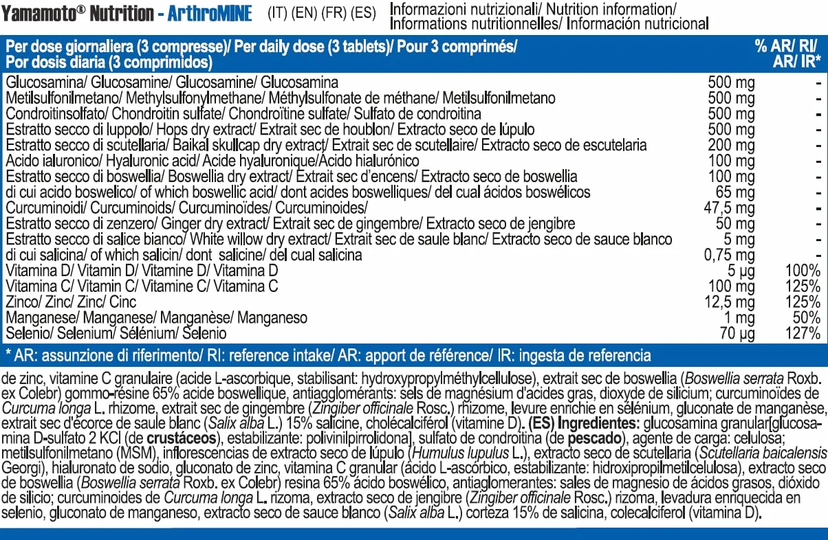 ArthroMINE® integratore alimentare glucosamina 120 compresse