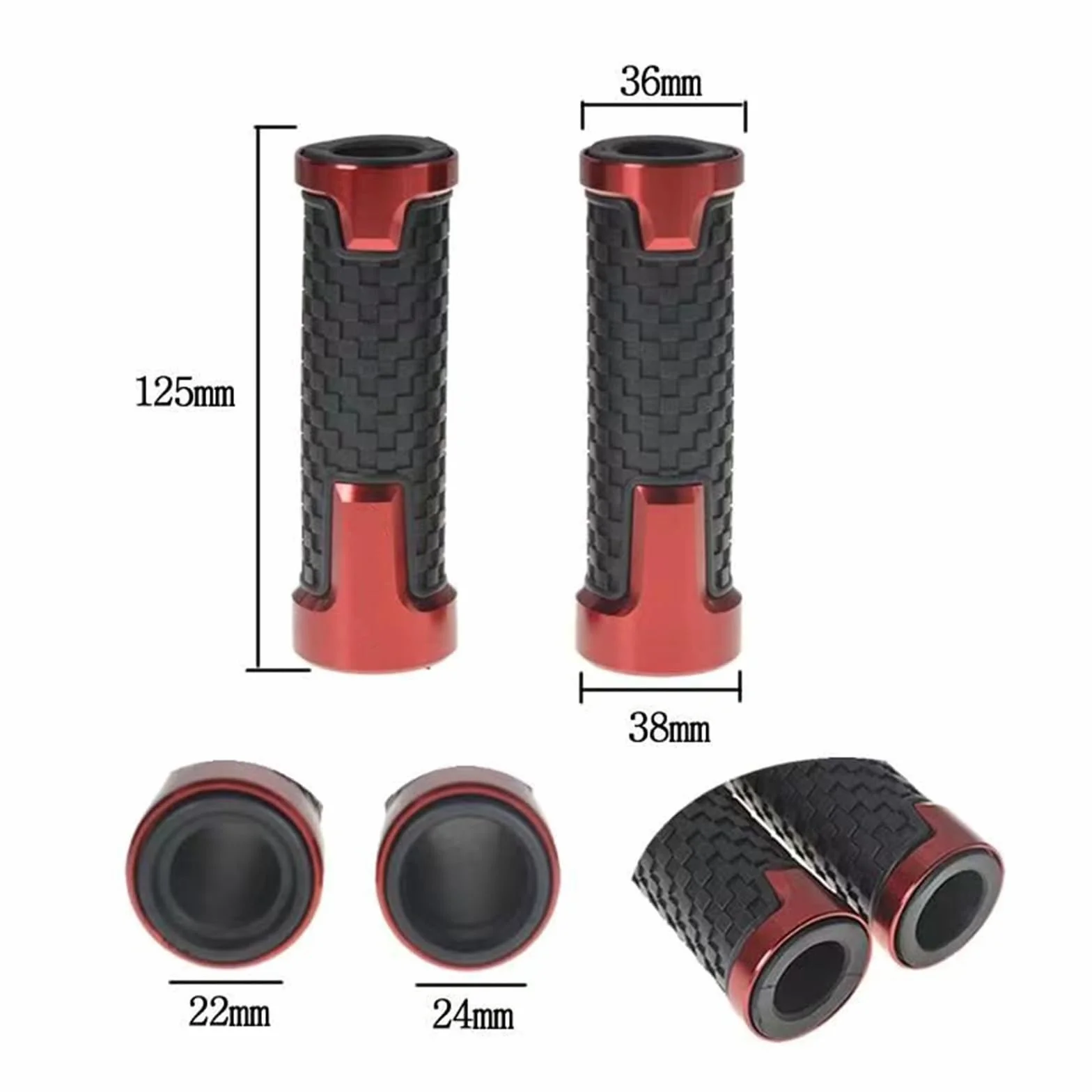 Coprimanubrio Moto per Honda SH350 SH300 SH300i SH125 SH125i Manopole Manubrio 2004-2024 (Red Black Red)
