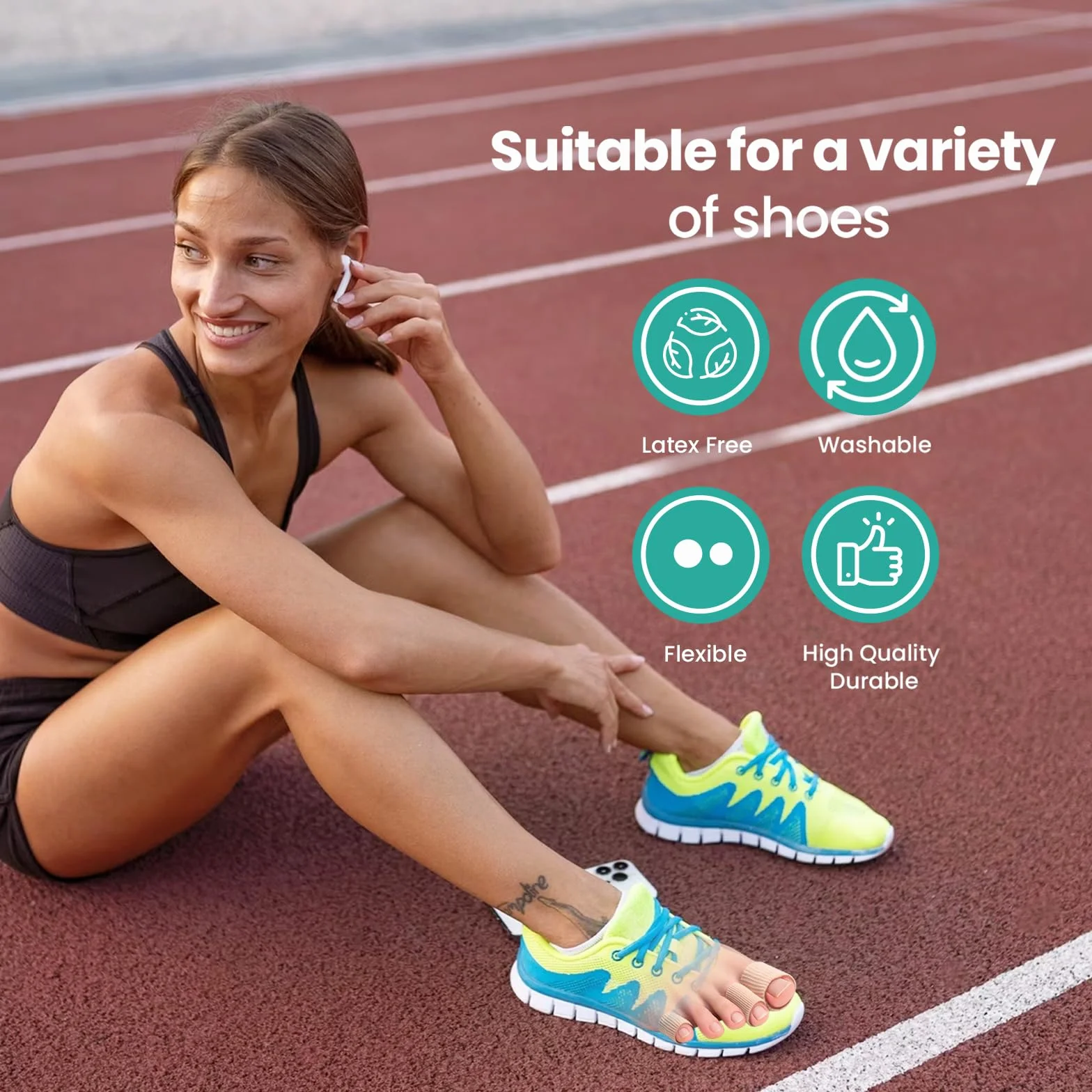 Welnove Toe Cushion Tube Sleeves 18 pezzi protezioni per dita dei piedi calli vesciche duroni taglia grande beige