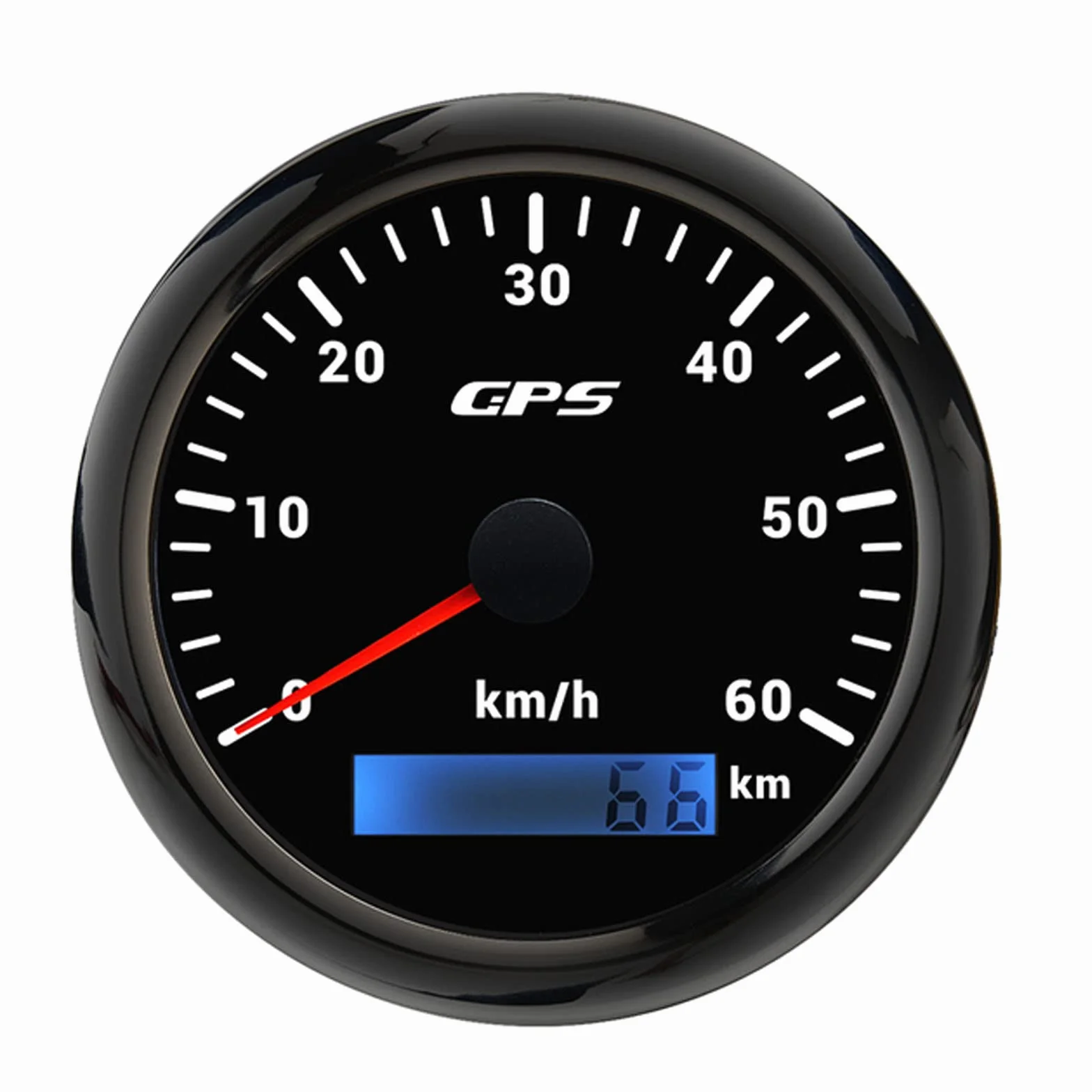 Geloo 85MM GPS tachimetro, 7 colori retroilluminazione 60KM/H contachilometri misuratore di velocità per moto barca marina camion auto con antenna GPS