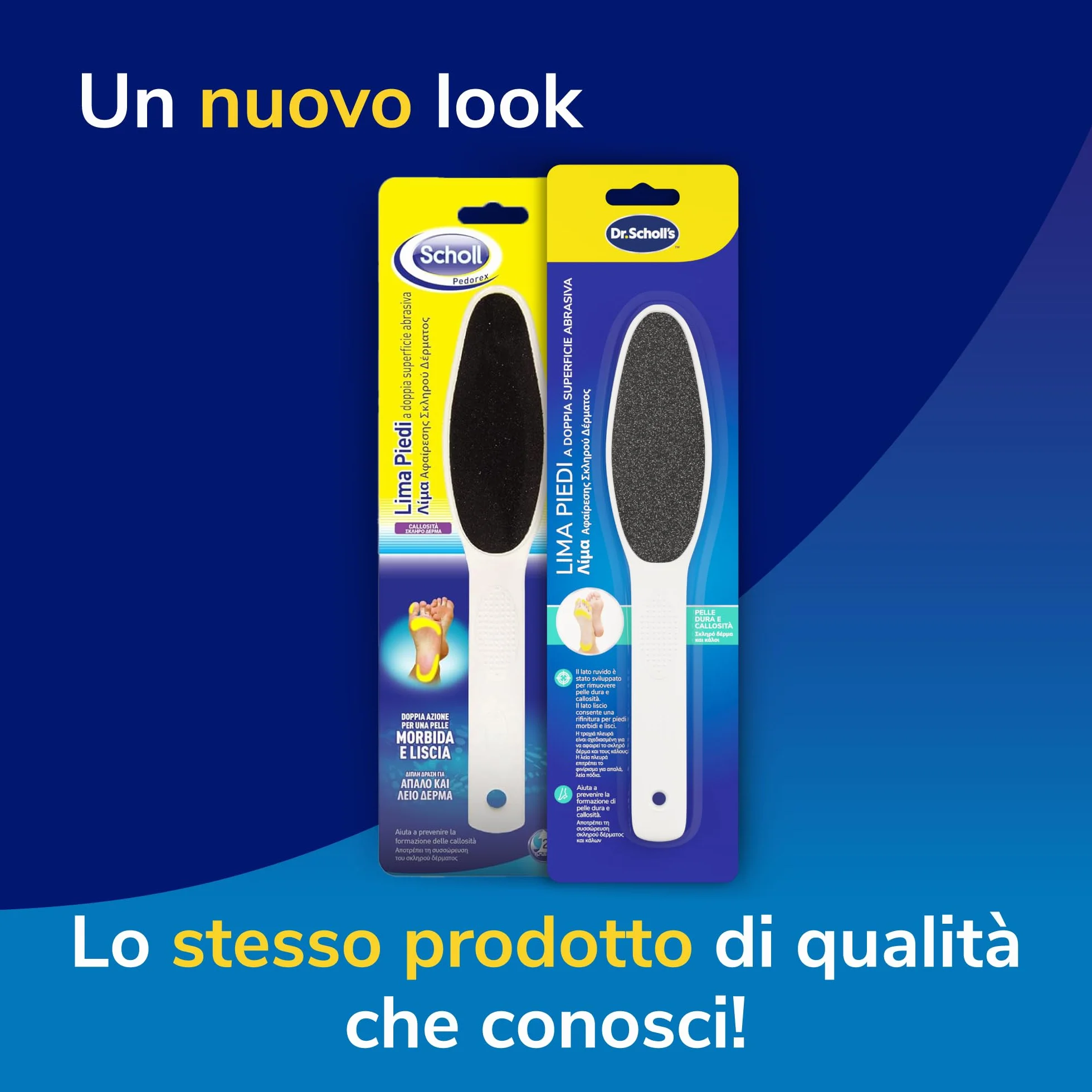 Dr. Scholl's Lima Piedi a Doppia Superficie Abrasiva con Cristalli di Diamante per Calli e Duroni