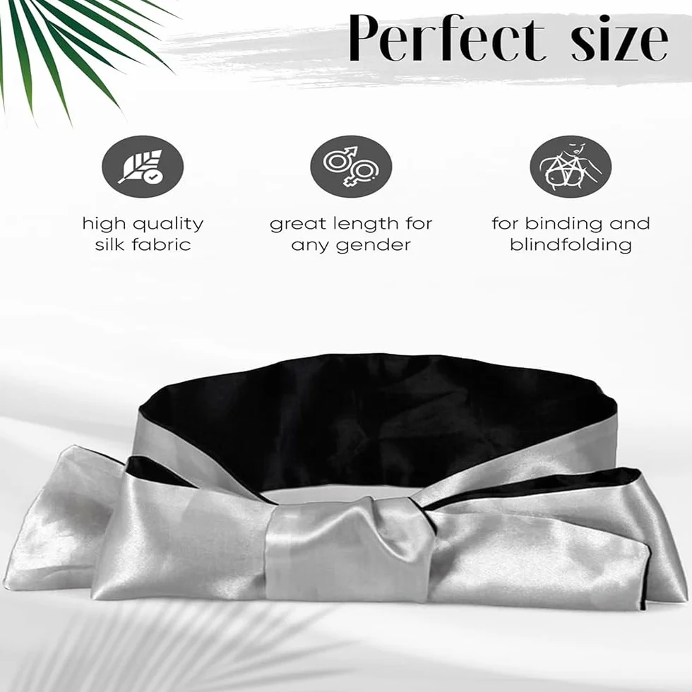Faux Leather Satin Eye Mask with Feather Ticklers French Cut Role Play Kit