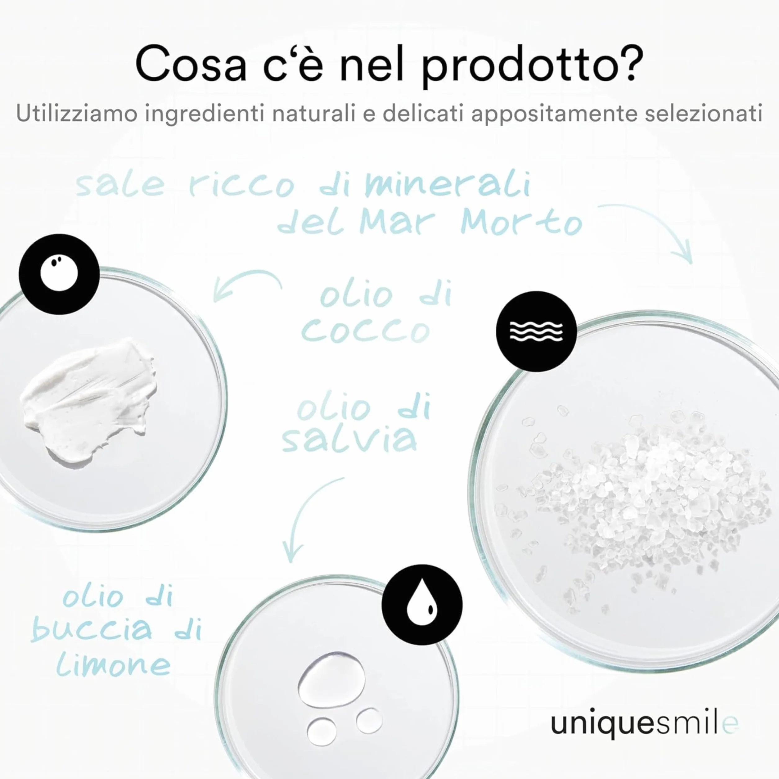 Uniquesmile Strisce sbiancanti denti senza perossido formula innovativa ingredienti naturali set 40 pezzi