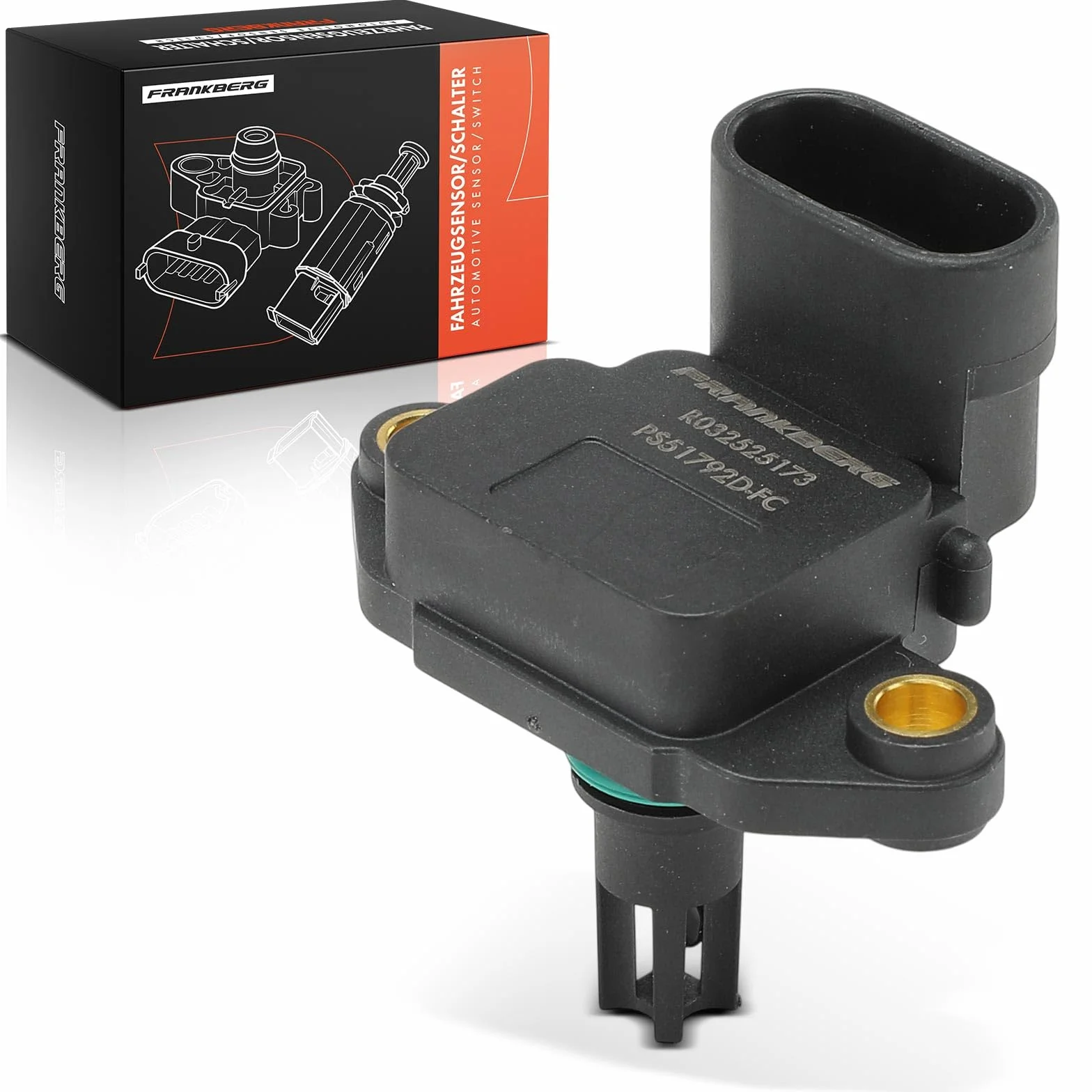 Frankberg Sensore pressione differenziale Pressione gas di scarico Compatibile con Punto Furgone/Compatto 188 Seicento/600 187 Strada Pick-up 178 278 Doblo Furgone/MPV 223 Doblo MPV 119 223 71728656