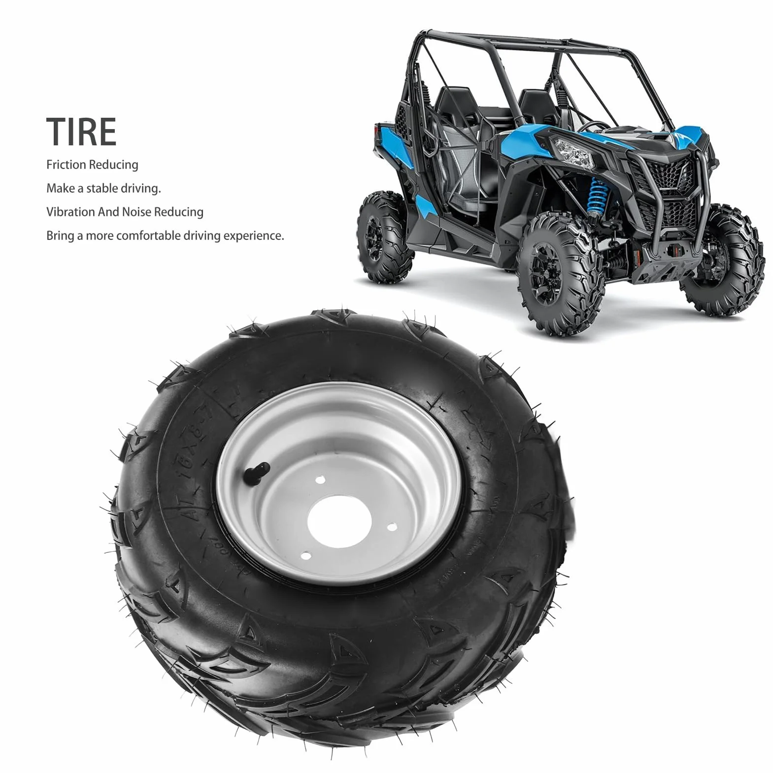 Pneumatici 16 x 8 7 per tutte le stagioni per ATV, UTV, Go-kart, veicoli pesanti con installazione integrata