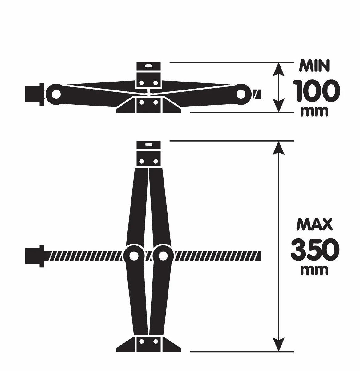 Lampa cric a pantografo con cricchetto 1000 kg