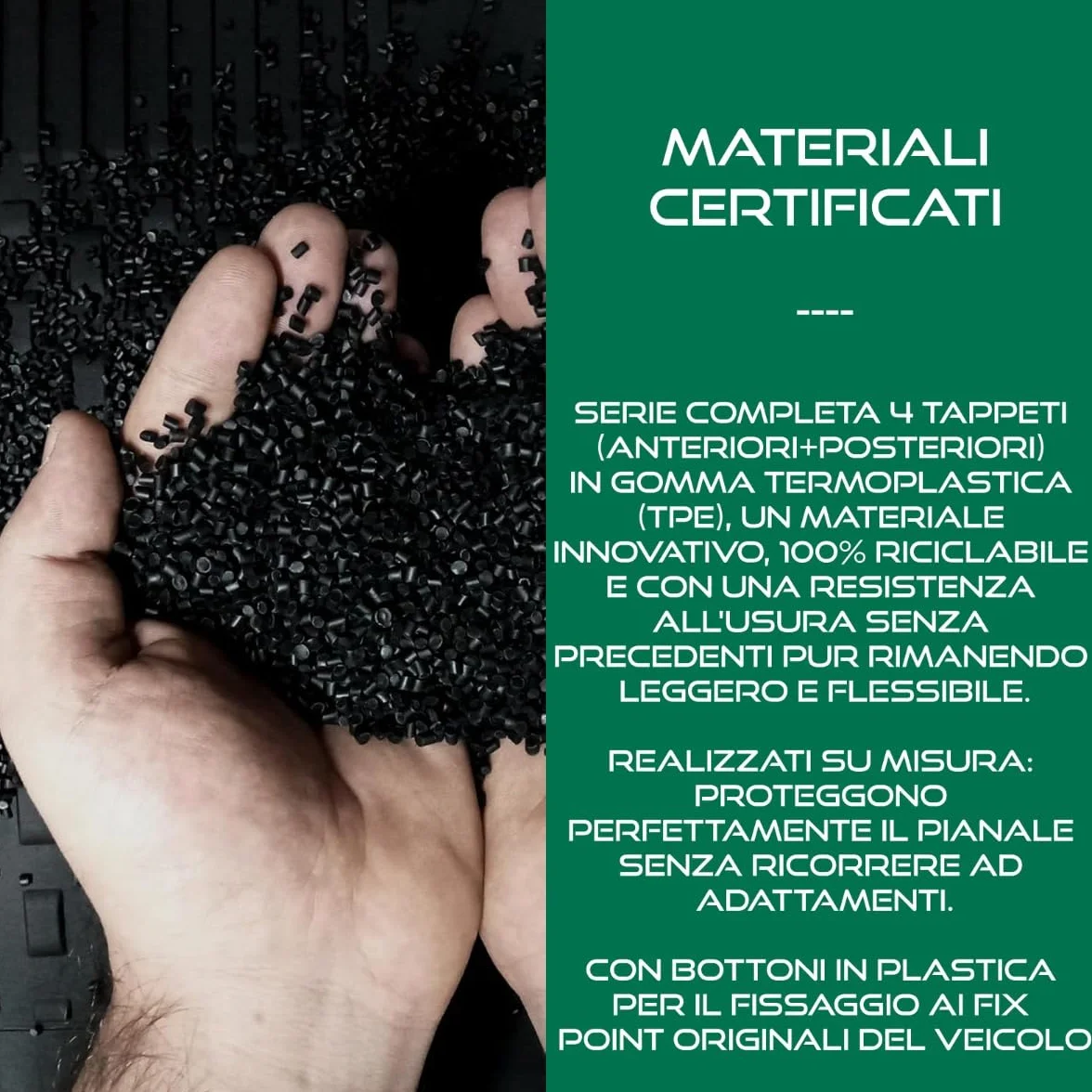 SERIE 4 TAPPETI - TAPPETINI IN GOMMA TPE NERI PER FIAT PANDA III DAL 2012 in poi