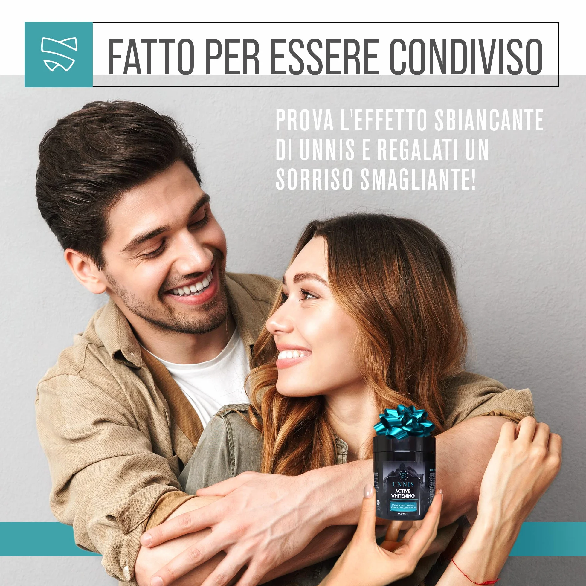 Polvere Sbiancante al Carbone per Denti, 100 g, Sbiancamento Naturale, Detox