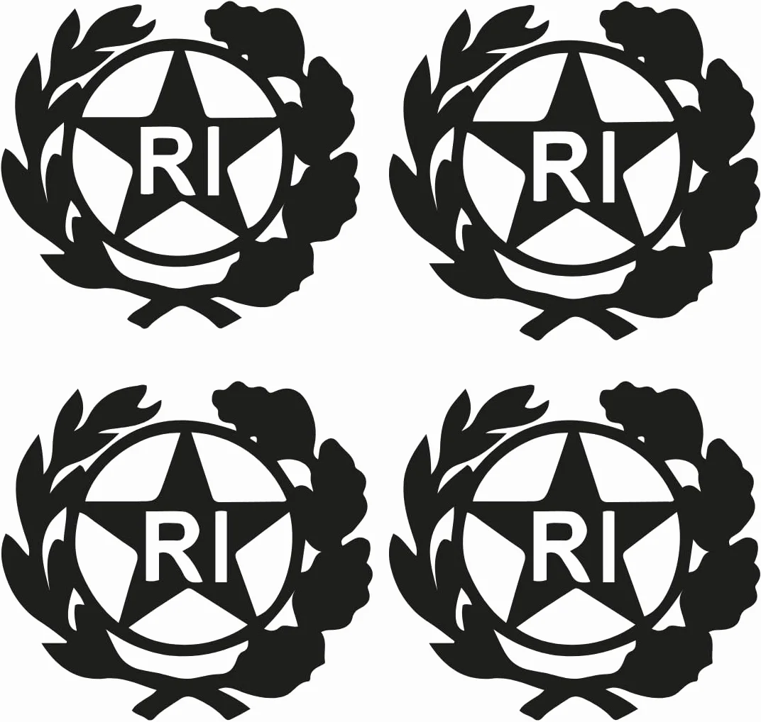 StampaGenerale 4 Pz Bollino Adesivo per Targa Auto Moto Stemma Logo RI PVC Resistente Impermeabile 13x13 mm