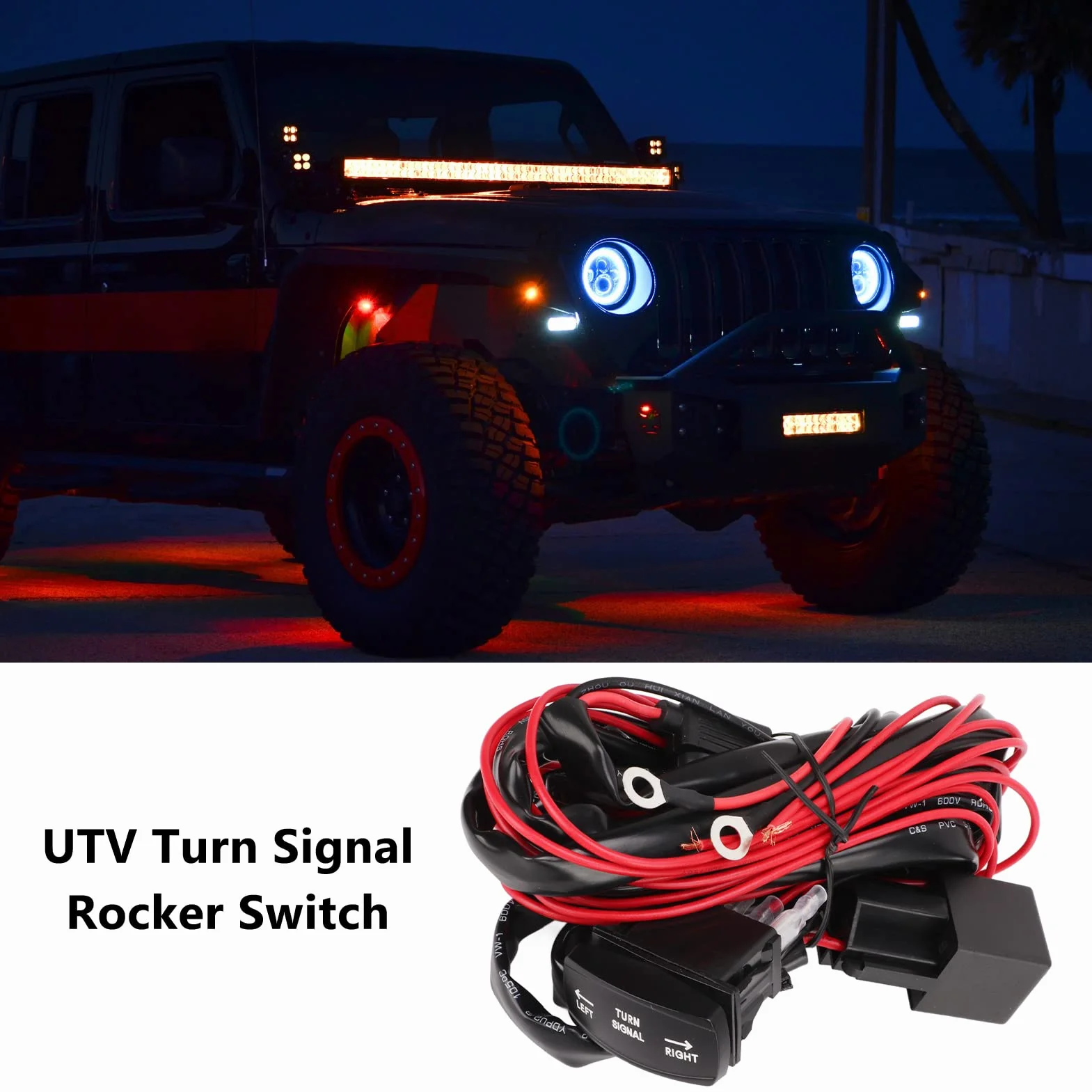 KIT indicatori di direzione UTV interruttore a bilanciere universale 12V ATV kit illuminazione stradale