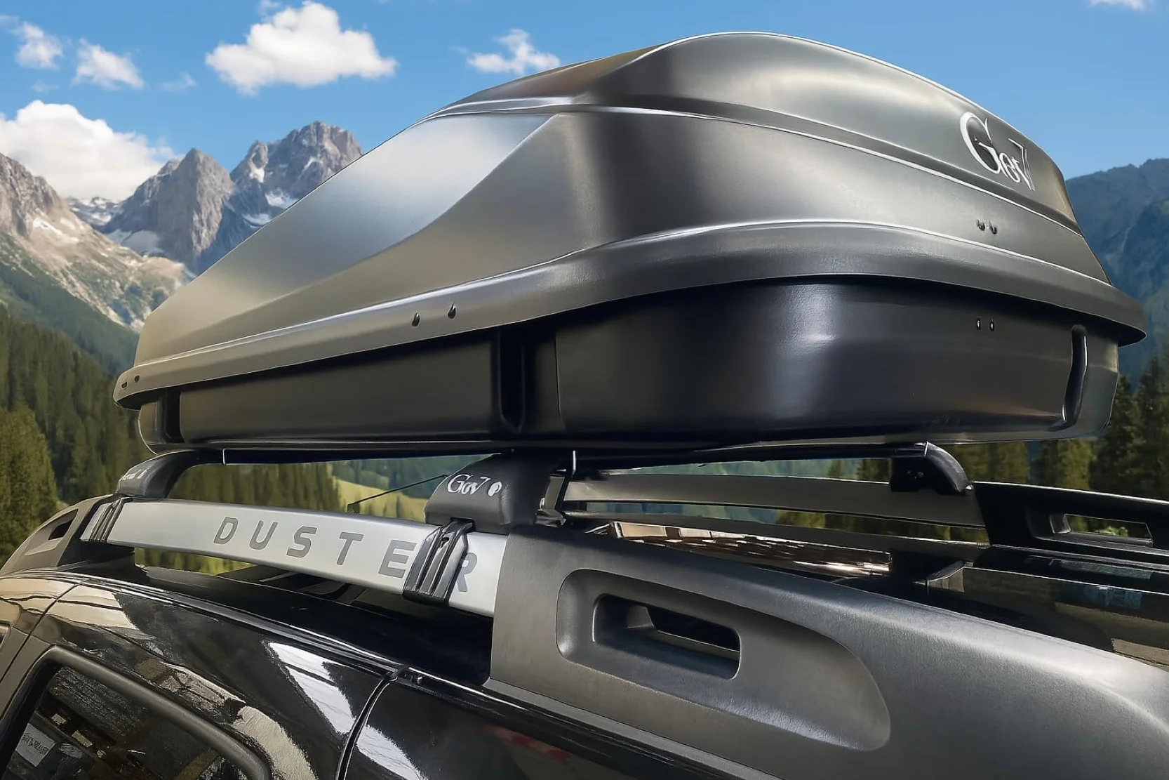 GEV Box Tetto Auto Portabagagli Easyblack, Nero Opaco Elegant– Baule da Tetto Aerodinamico per Auto, Montaggio Facile, Resistente e Sicuro per Viaggi e Vacanze (420 litri)