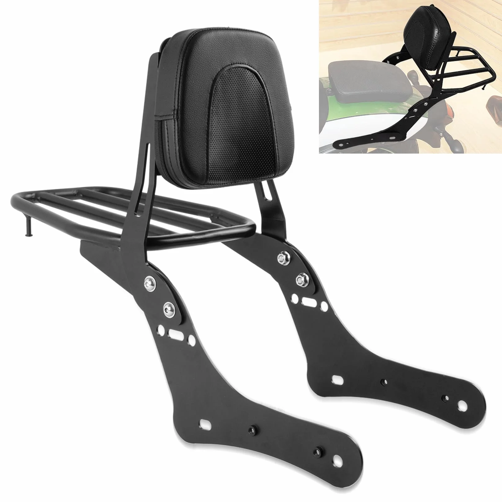 PSLER Schienale Posteriore per Moto con Portapacchi per Vulcan S VN650 EN650 S650 2015-2024, Sissy Bar per Schienale Passeggero con Supporto per Carico Accessori Moto