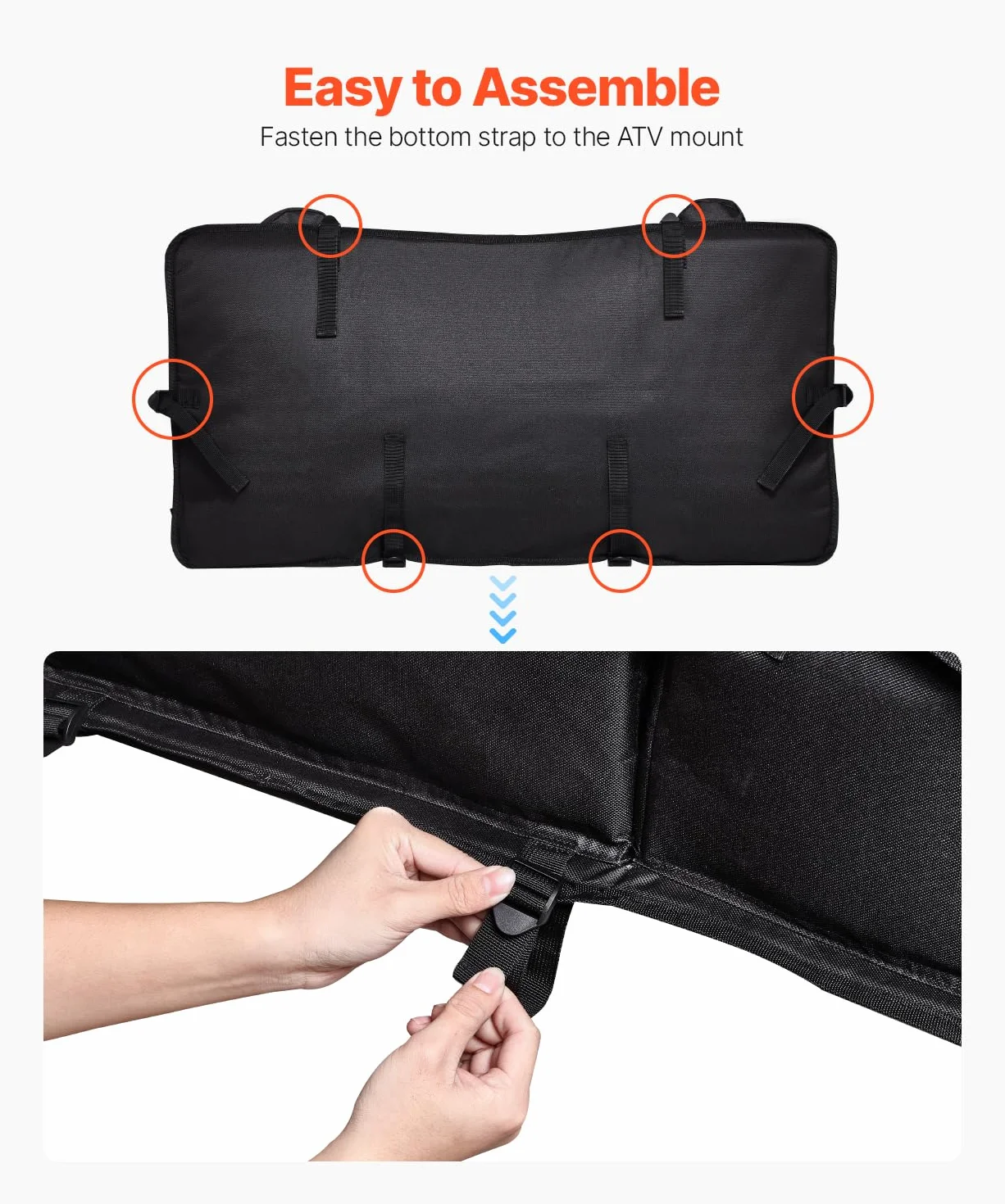 VEVOR Borsa Portaoggetti Posteriore ATV 50 L Tessuto Oxford 600D con Cuscino in Spugna e Portabottiglie