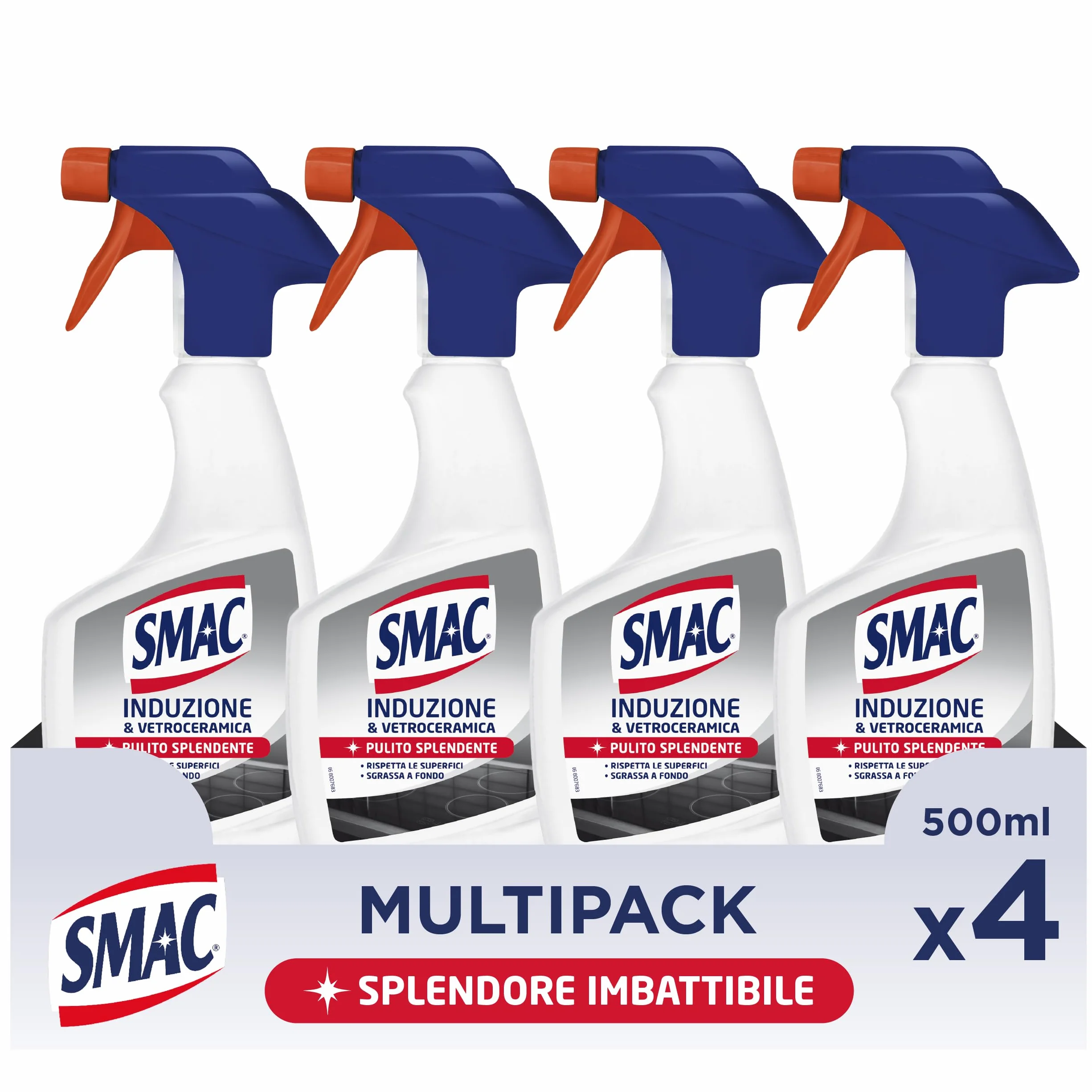 Sgrassatore Spray Smac 500 ml x 4 - Detergente per Superfici Delicate