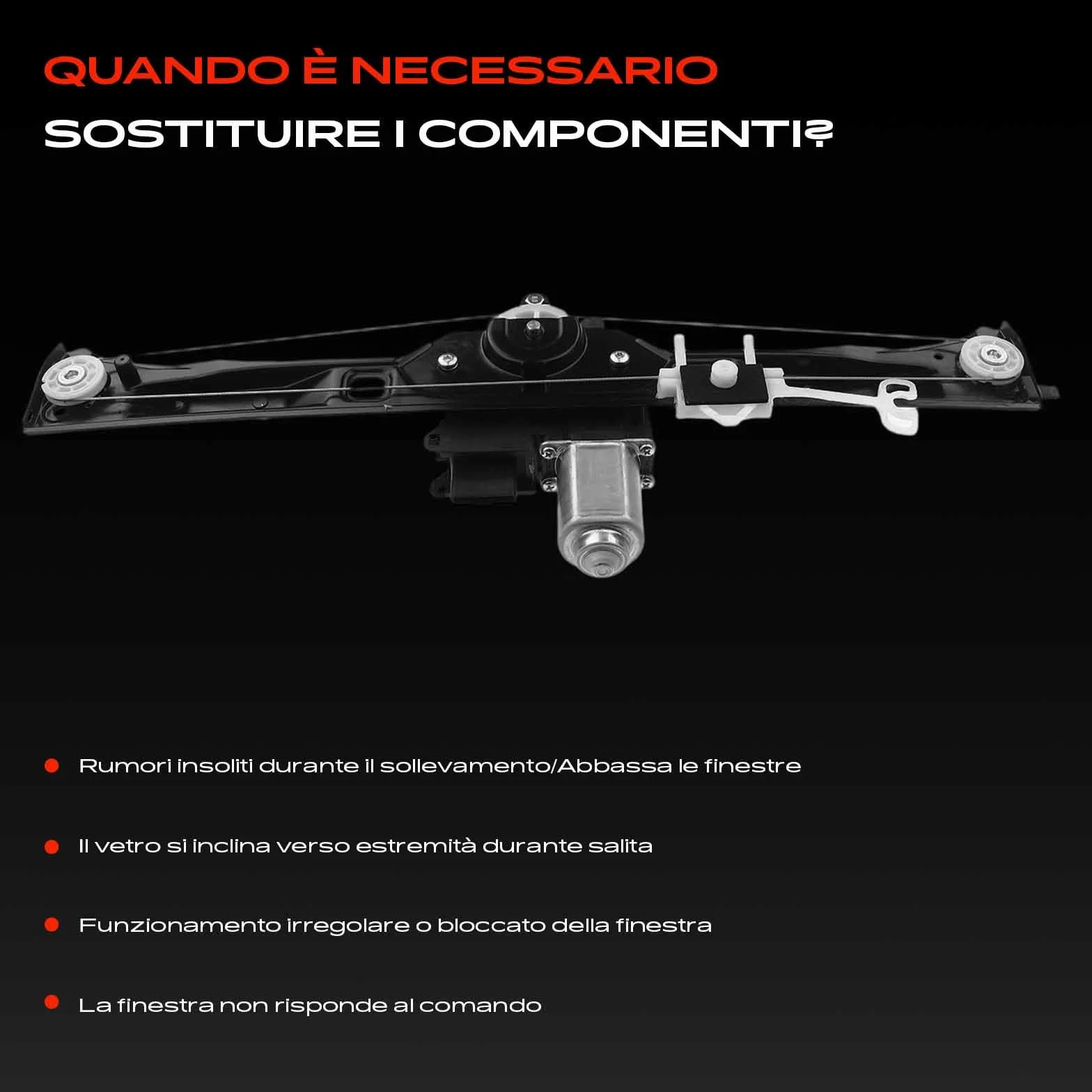 Frankberg Alzacristallo Elettrico con Motore 6 poli Anteriore Destro 4/5-Porte Compatibile Fiorino Furgone/MPV