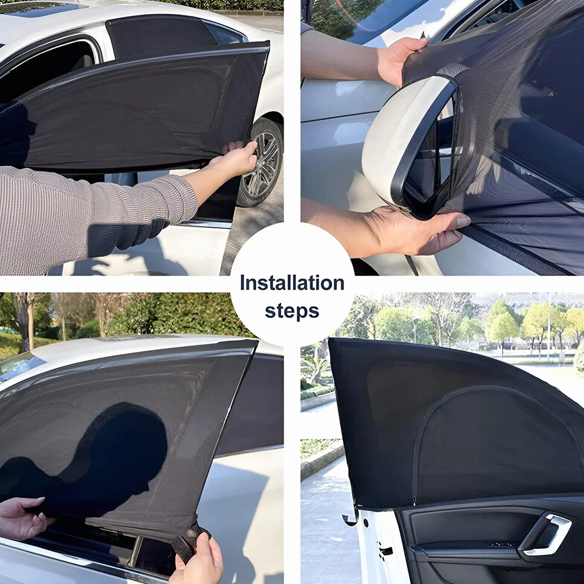 CGEAMDY 2 Pezzi Parasole Auto Bambini, Universali Tendine Parasole Auto Finestrini Laterali, Accessori Auto Block Raggi UV, Adatto Alla Maggior Parte dei Veicoli (Finestrino Anteriore)