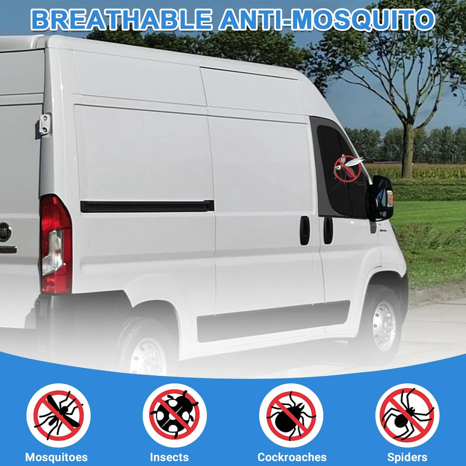 Zanzariera Magnetyczna Fiat Ducato Peugeot Boxer Citroen Relay 2006-2025, Zestaw 2 Sztuk