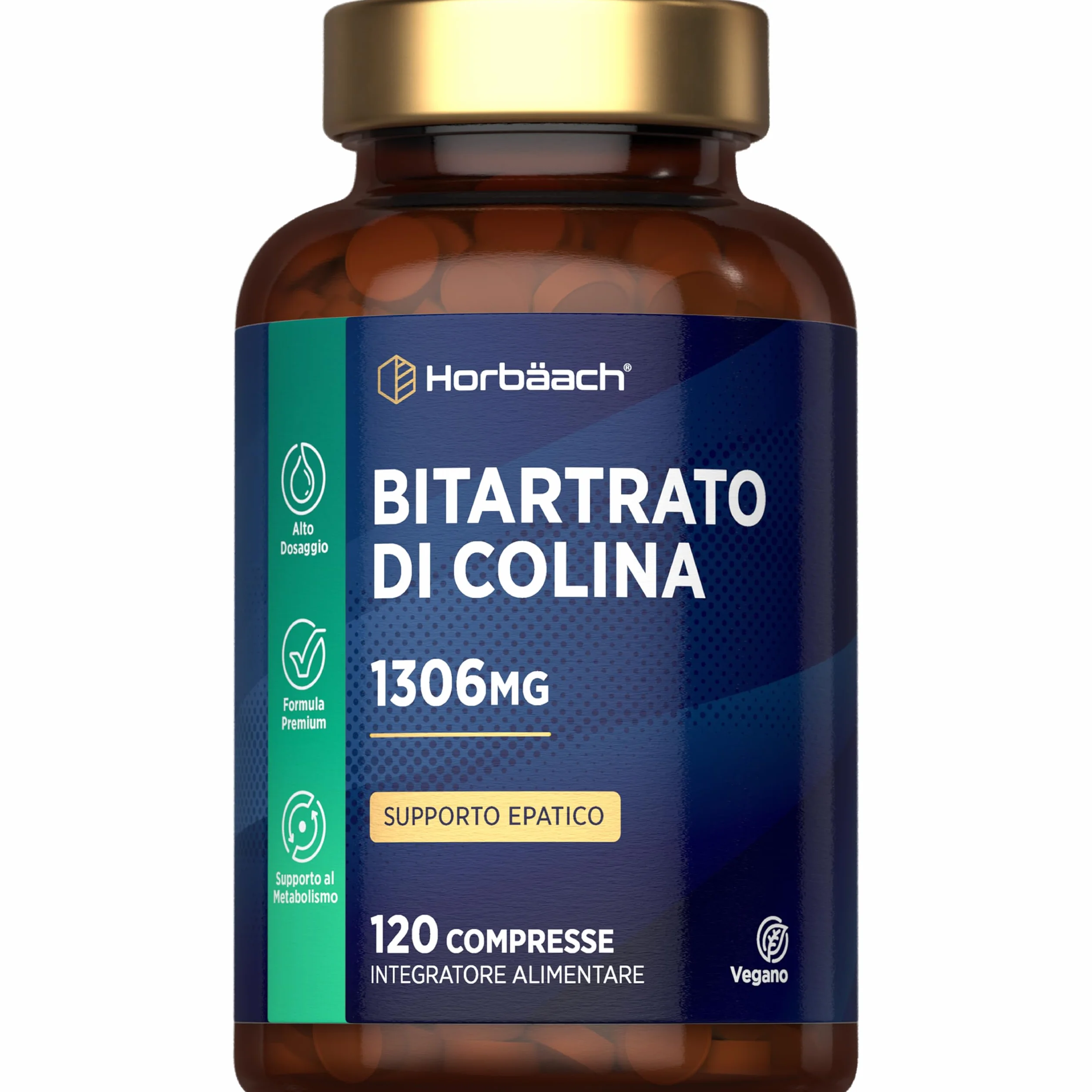 Colina Bitartrato 1305mg 120 Compresse Integratore Horbaach