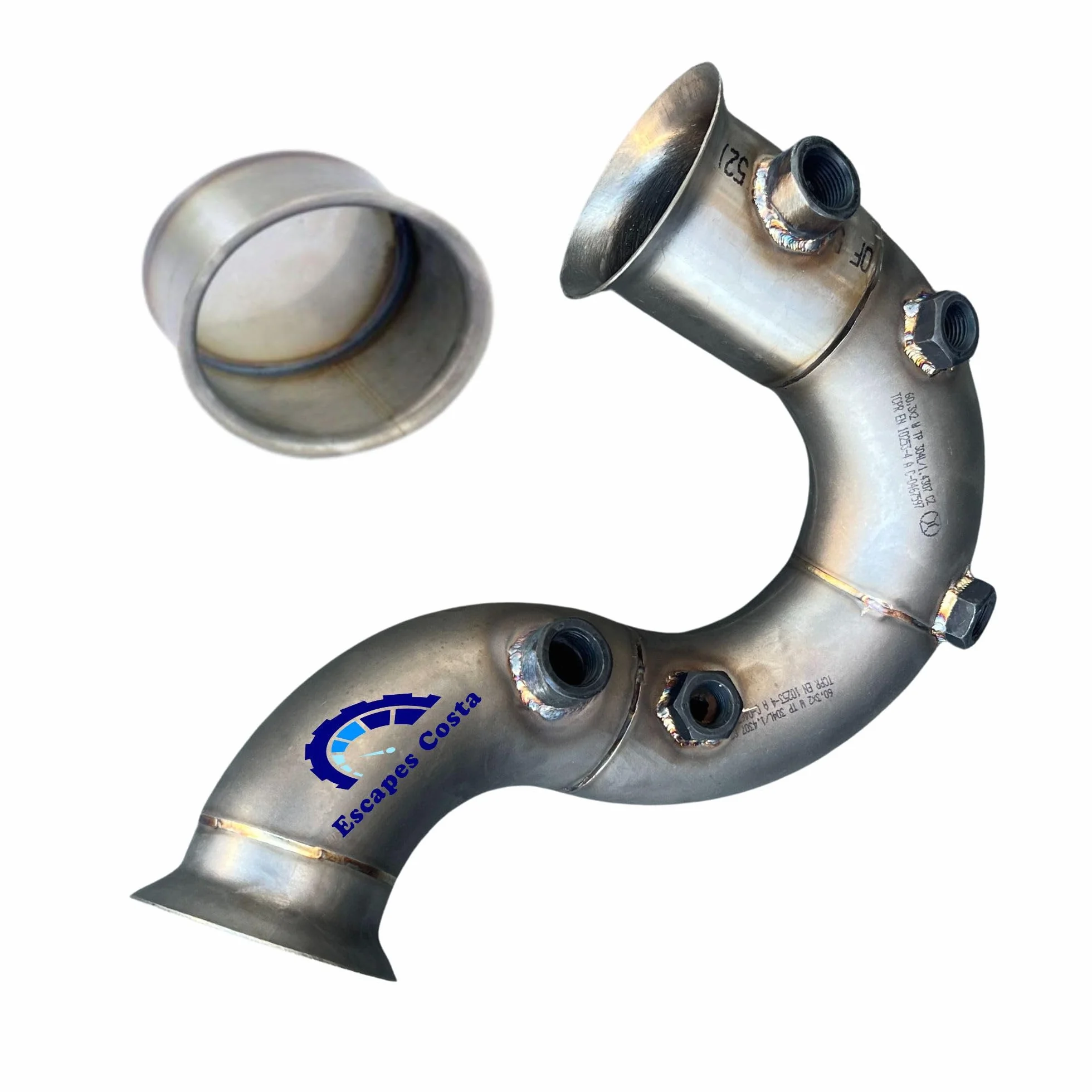 Downpipe compatibile con Leon 5F, Audi a3 8V, Golf 7 - Downpipe 60 mm Acciaio Inox 304 - Motori 1.6 TDI, 2.0 TDI - Include tappo Egr