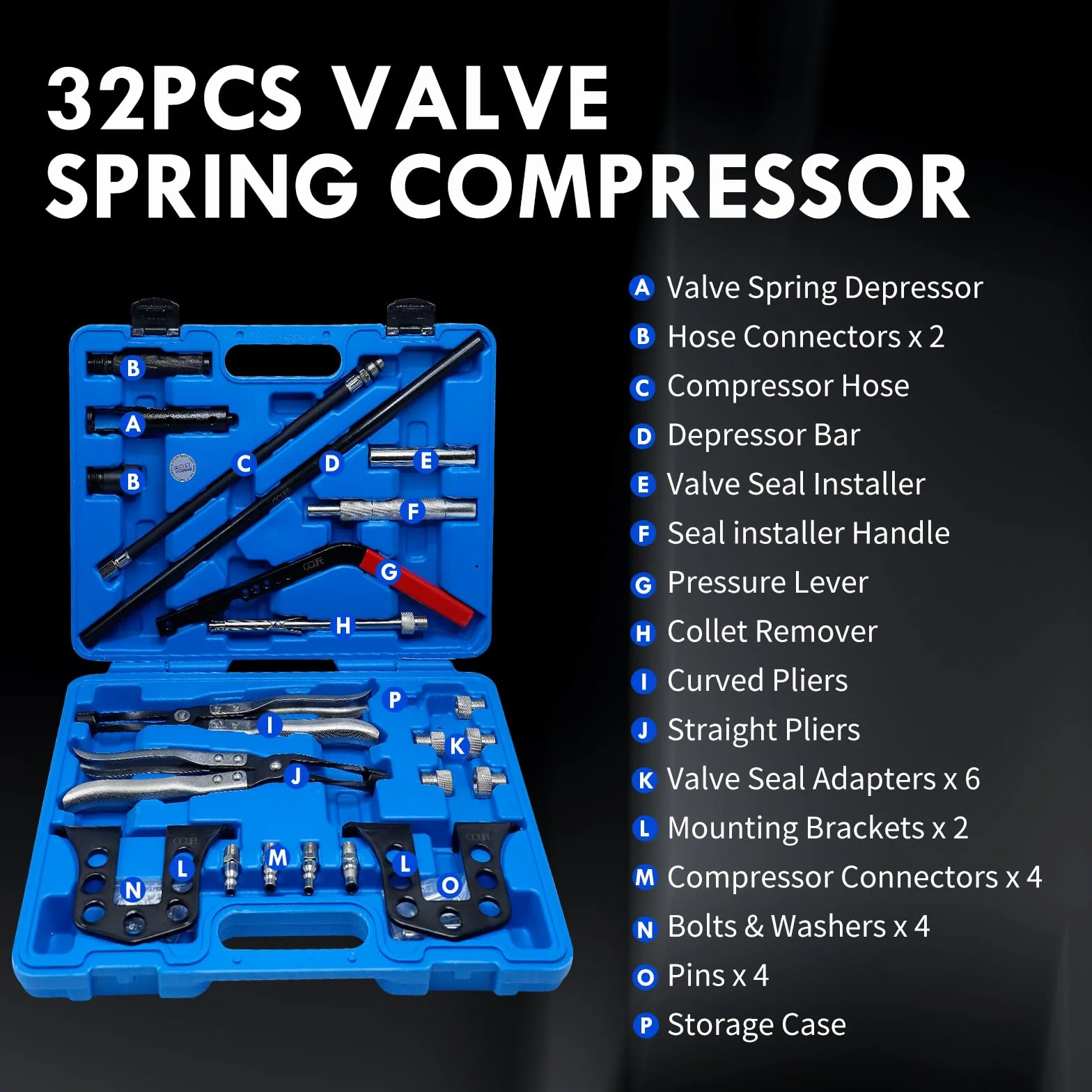 CCLIFE Set di Compressore per Molle Delle Valvole Rimozione OHC OHV CHV