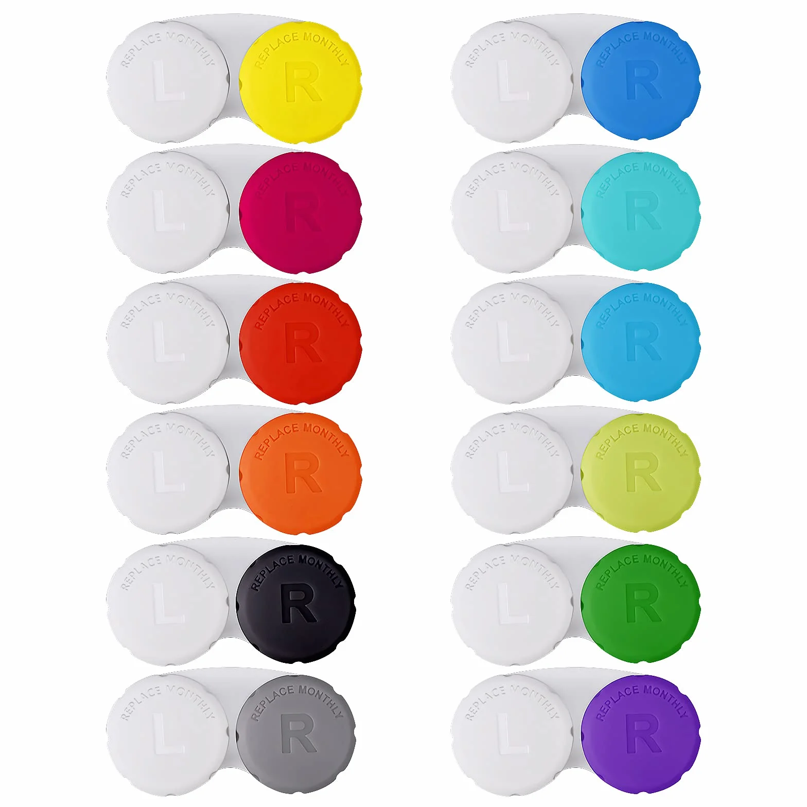 Lasiyanor 12 custodie colorate per lenti a contatto, kit immersione a prova di perdite con tappo a vite