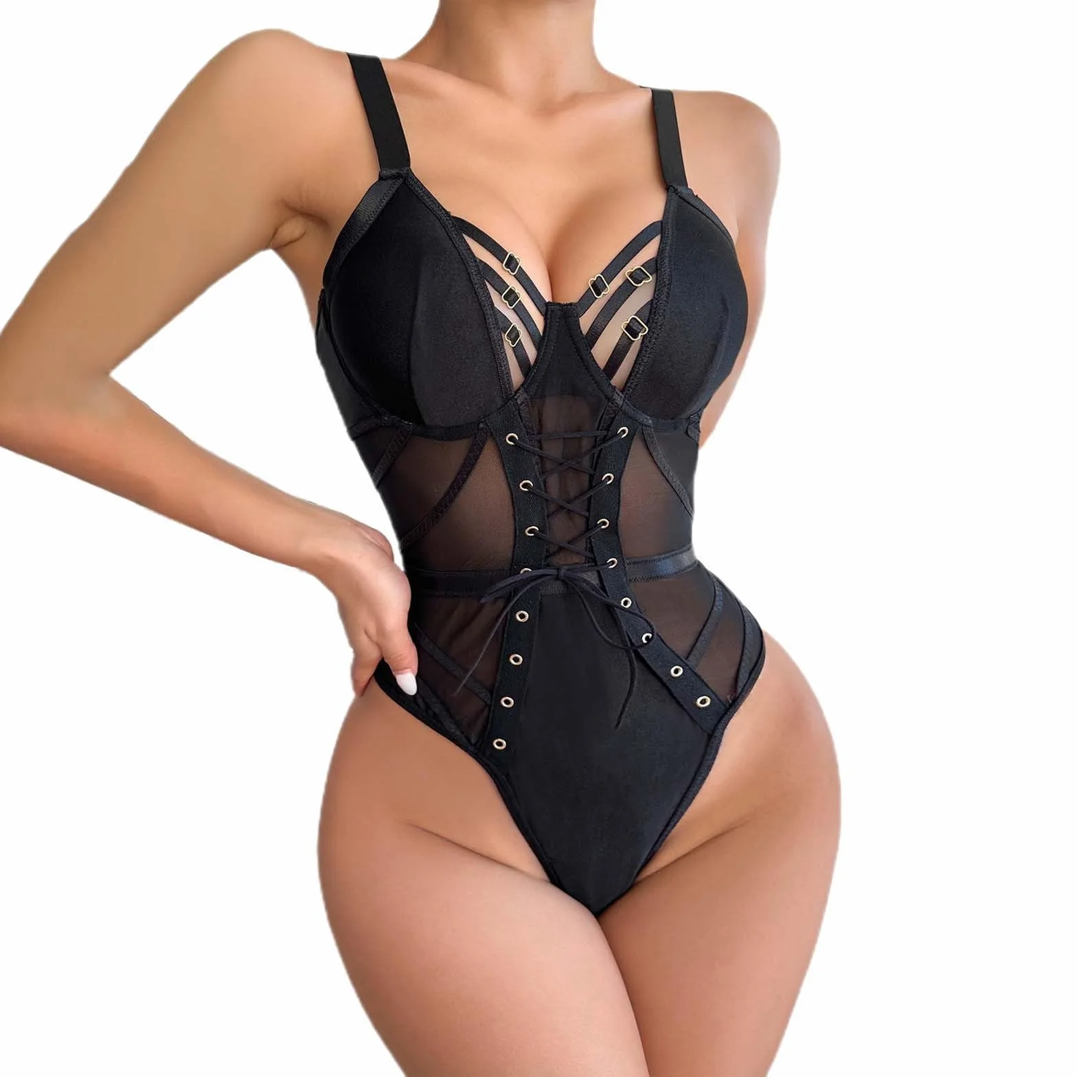 Sexydonna Hot Aperto Babydoll Lingerie Intimo Donna Biancheria Completino Sexy Curvy Body Harness Donne