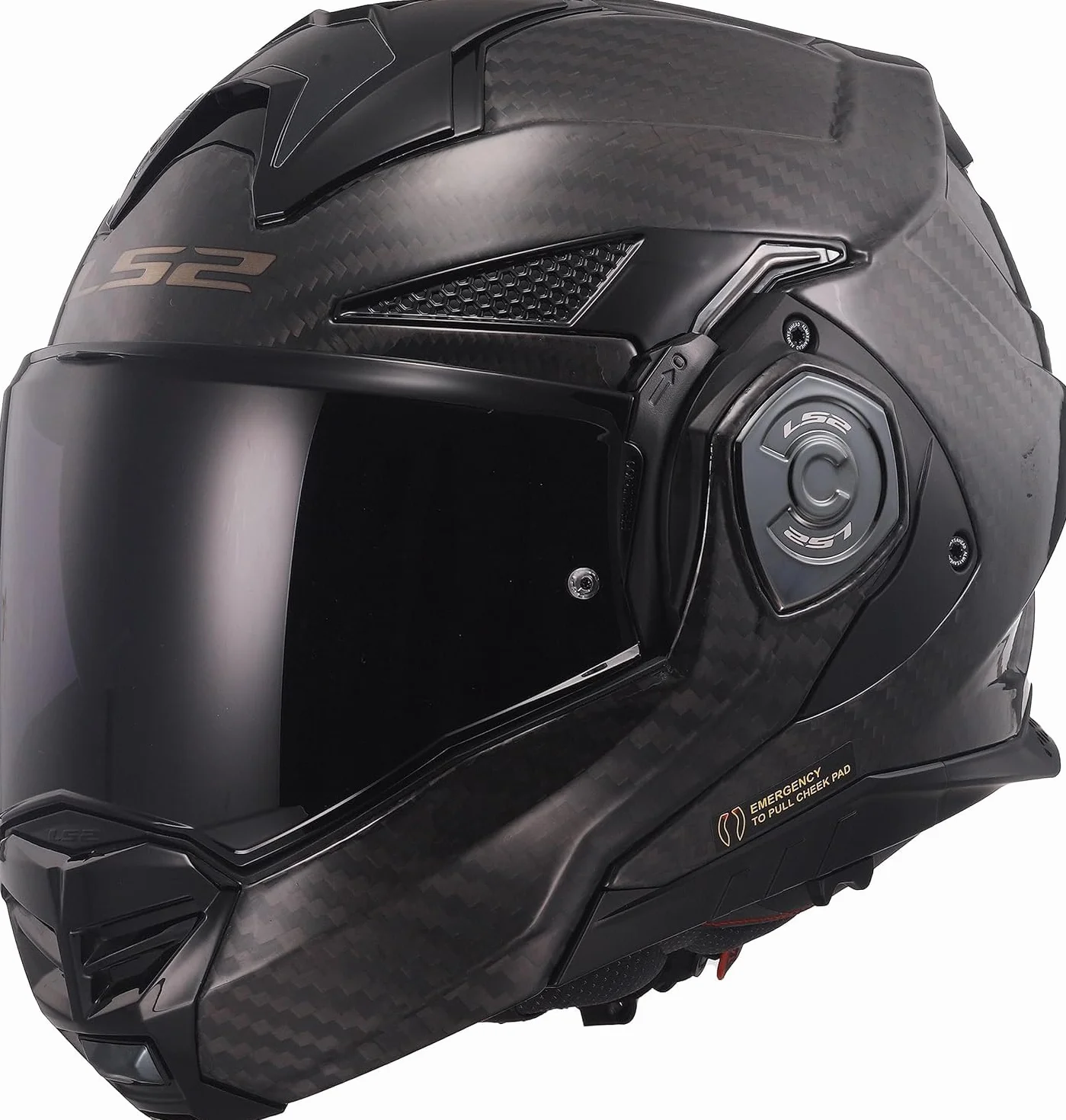 LS2, Casco moto modulare ADVANT X CARBON Gloss Carbon, S