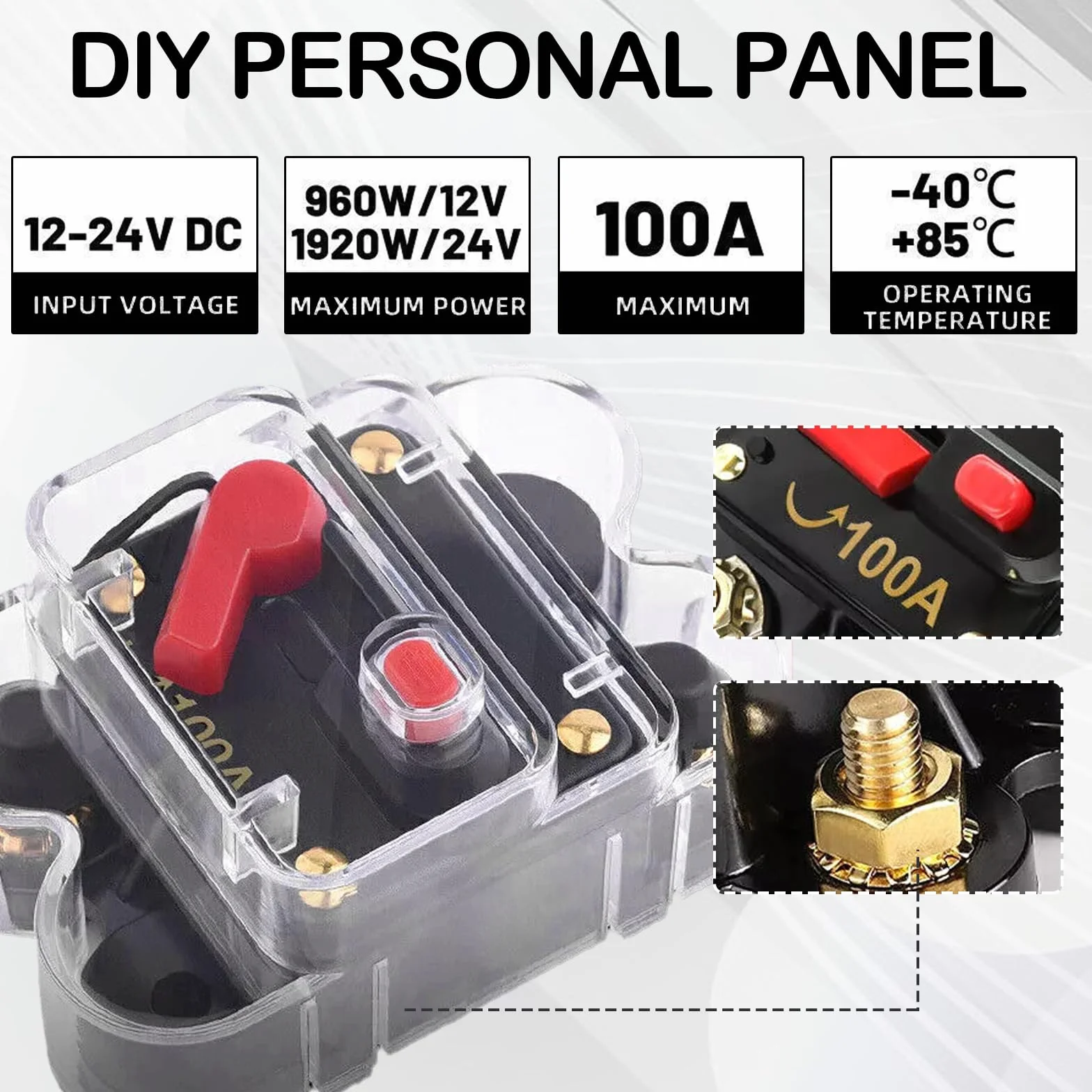 Pannello Interruttori 12V/24V Universale con Dimmerabili RGB 8 Colori per Auto RV Camion SUV