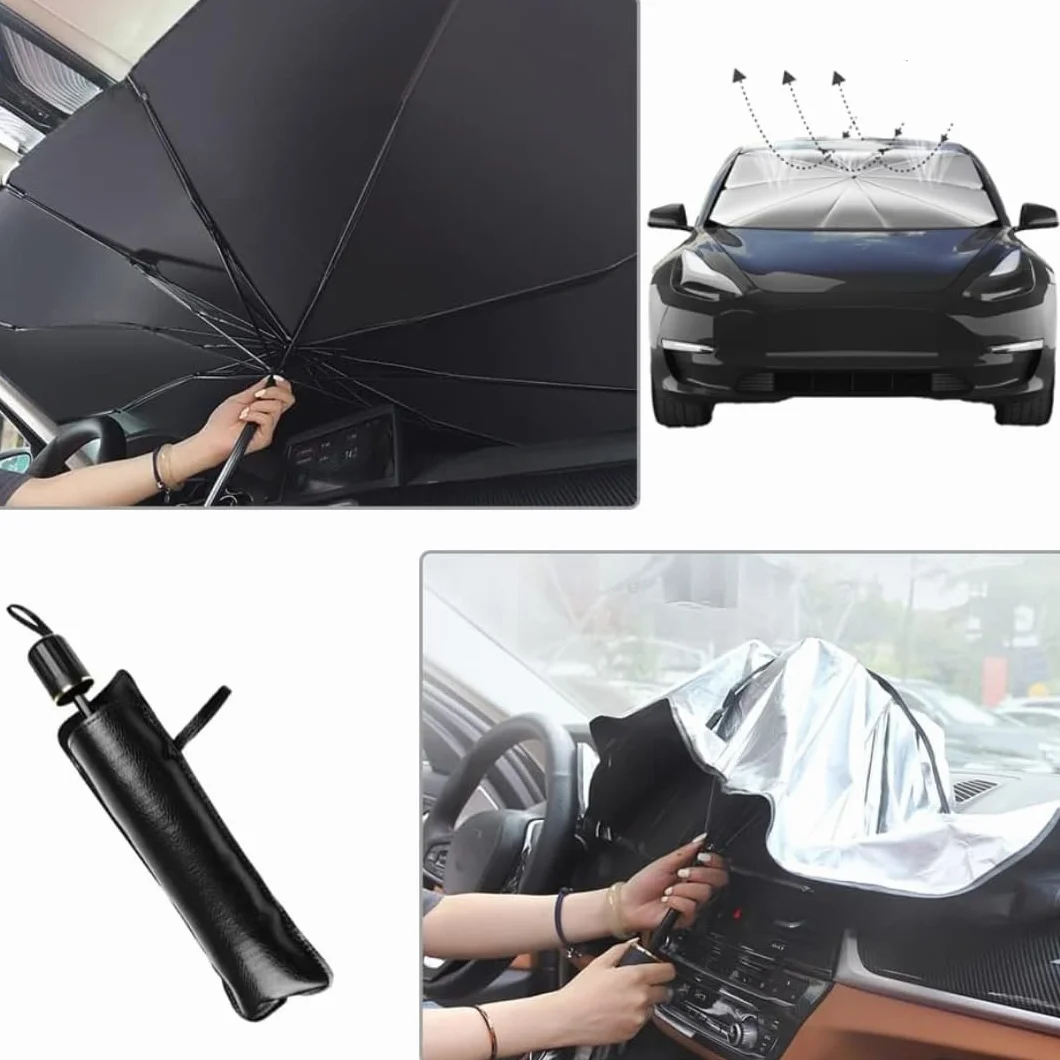 Parasole Auto Parabrezza Interno 125x65cm Pieghevole Universale Blocca 99.9% Raggi UV