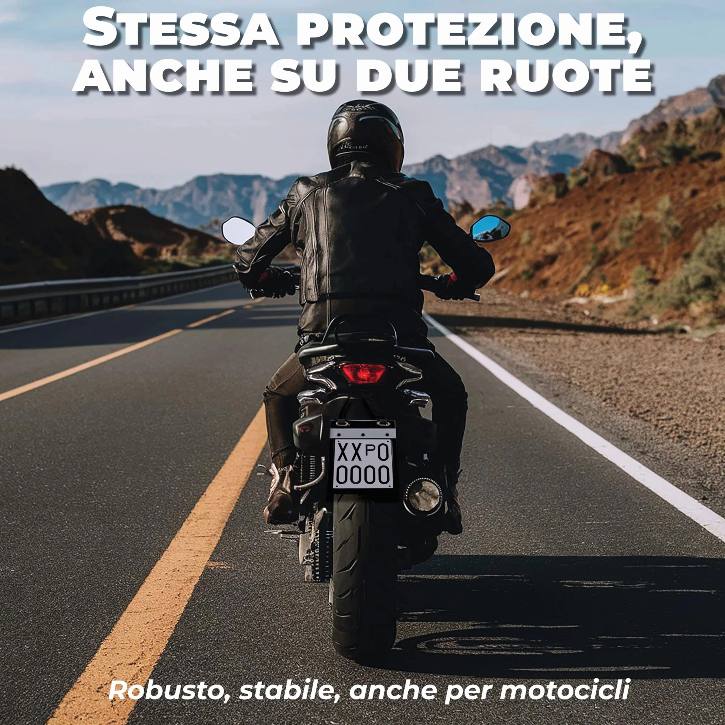 Porta Targa Prova GAMBC® - Universale -25x19 cm - Matricole Italiane - Retro Porta Libretto - Banda Catarinfrangente sul fronte - Per tutti i veicoli - Portatarga prova auto - Custodia per targa prova