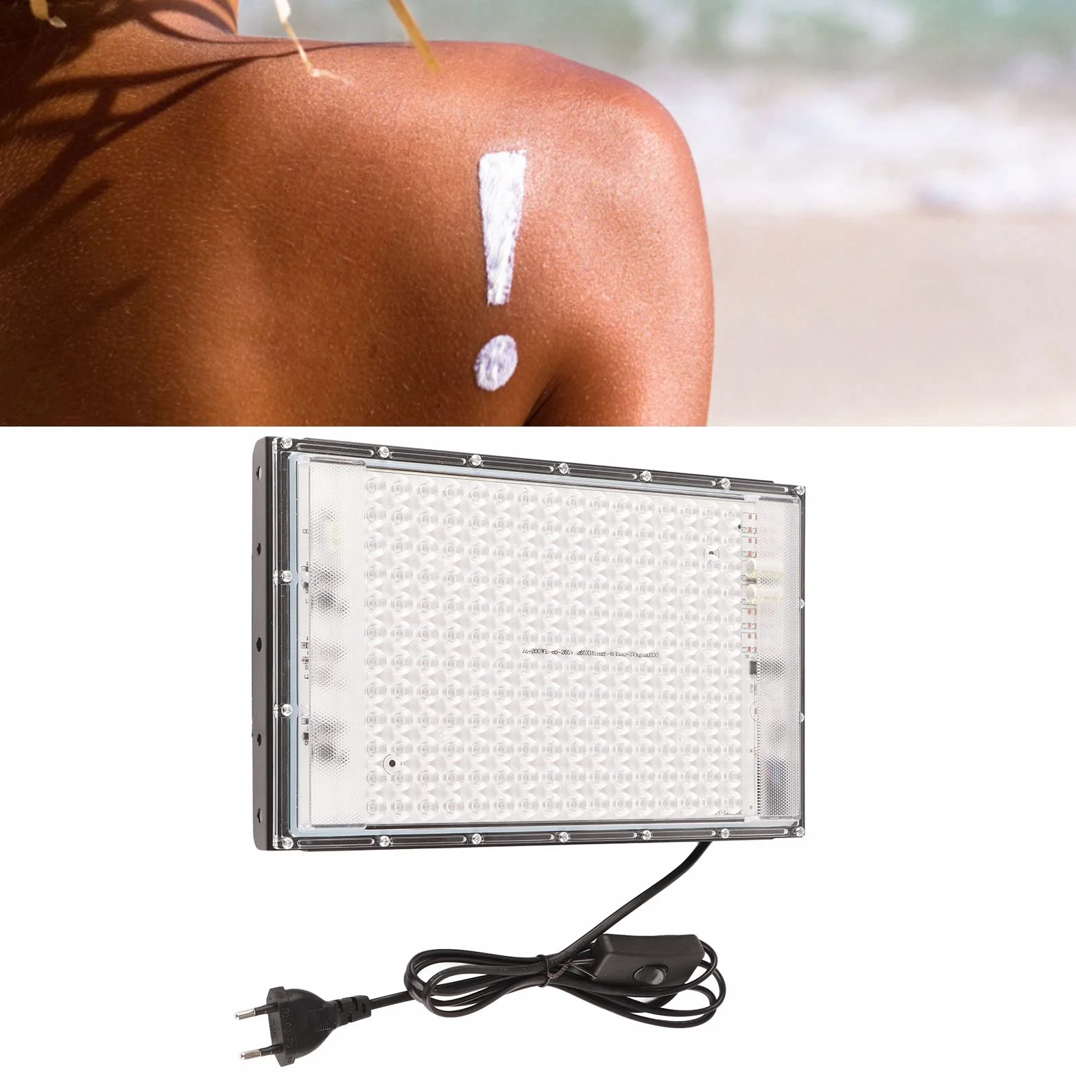 Lampada Abbronzante 100W 85-265V 192 LED Viso Corpo Spina UE