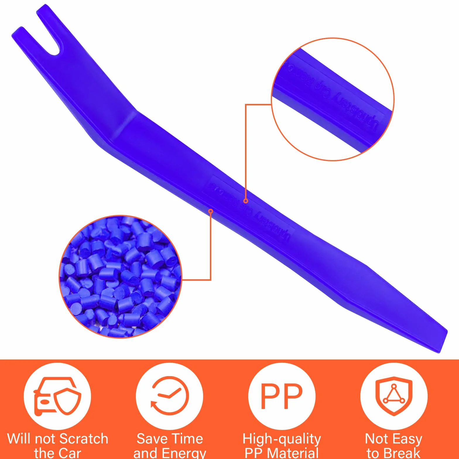 Fousenuk 8 Pezzi Kit Smontaggio Pannelli Auto Blu, Leve Refit Set Smontaggio Auto, Strumento di Rimozione Interno Auto Universale, Cunei in Plastica Leve Refit per Auto Porta Pannello Radio Cruscotto