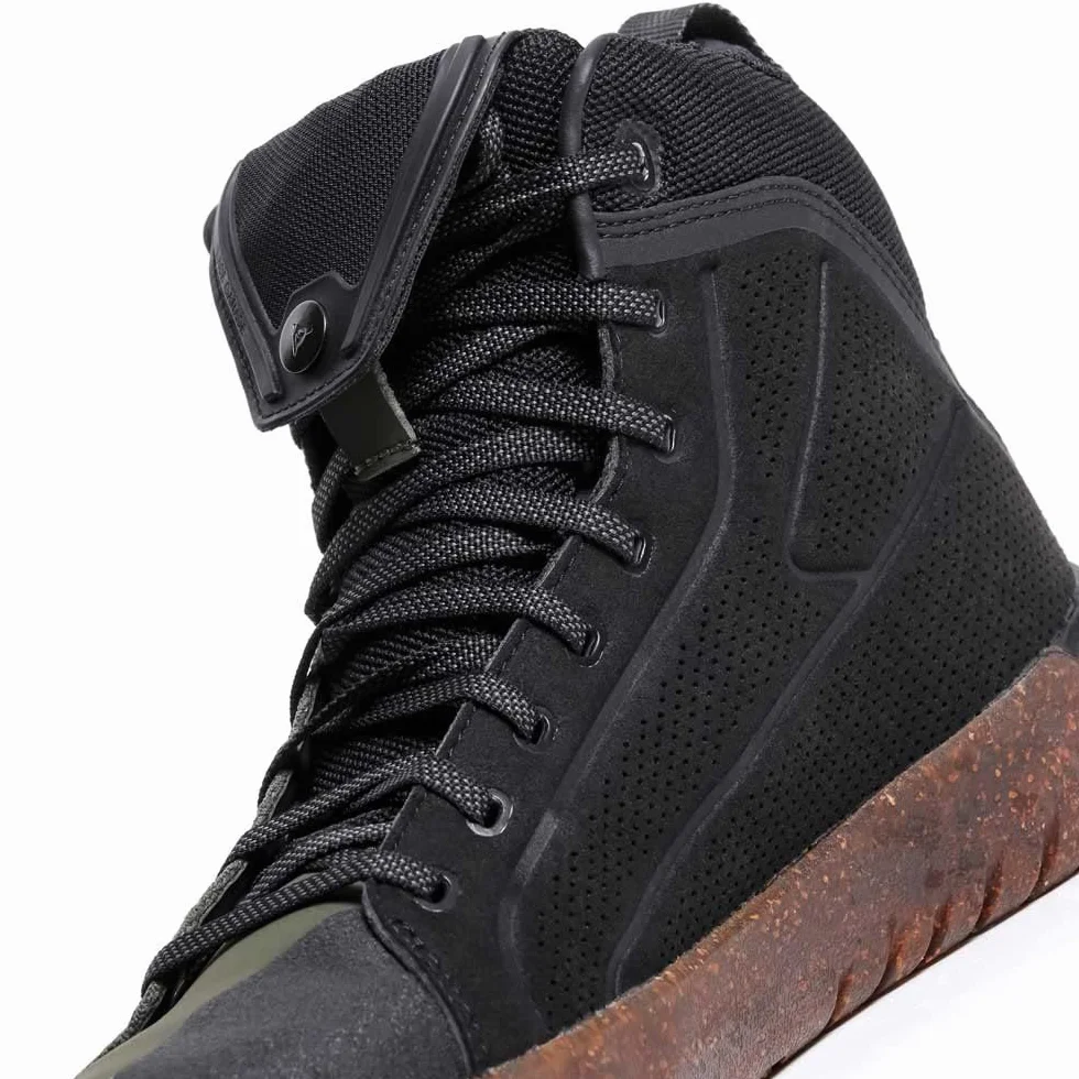 Dainese - Metractive Air Shoes, Scarpe Moto Leggere e Traspiranti con Tomaia in Knit, Suola Asimmetrica per Grip Ottimale, Rinforzi Protettivi e Soletta Ammortizzata, Verde/Nero