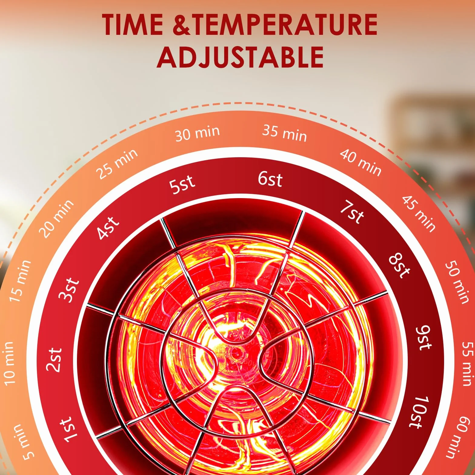 VOVIPO 150W Lampada di calore a infrarossi con timer e controllo temperatura, braccio regolabile