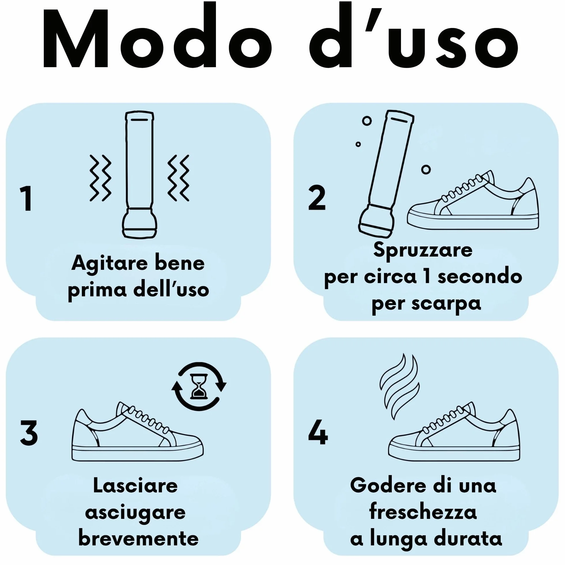 BAMA Spray Deodorante Blu per Scarpe 100 ml Neutralizza Odori Freschezza Igiene