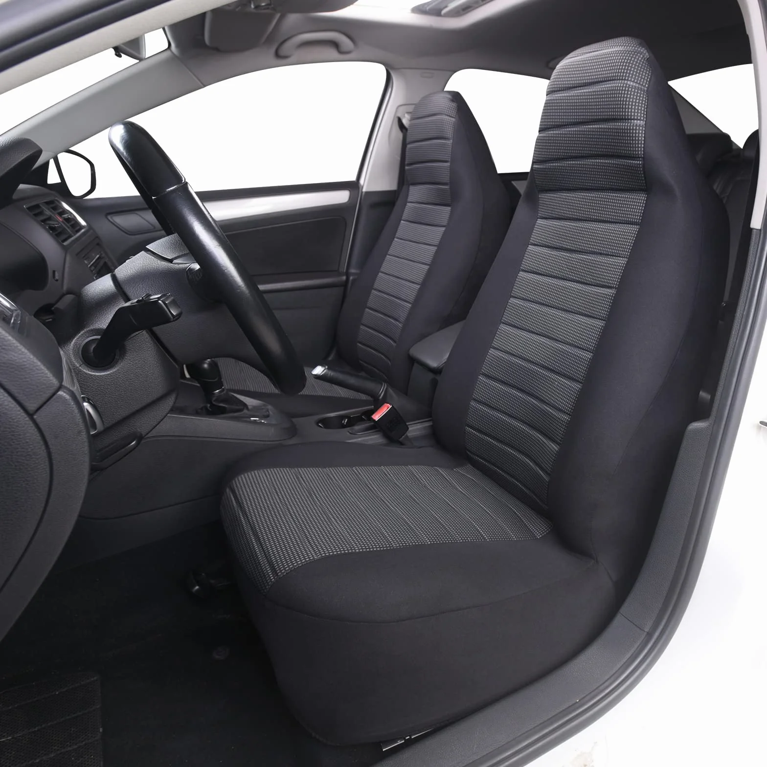 Coprisedili Anteriori Universali in Tessuto Con Schienale Alto Grigio per Auto Van SUV