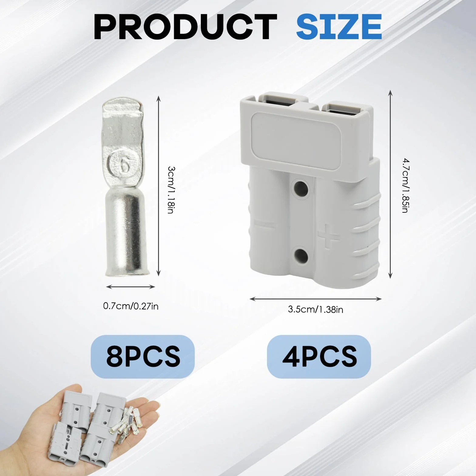 50A 600V Connettore di Batteria, 4 Pz Connettore per Batteria Connessione Rapida, Alimentazione modulare 50A, presa per batteria da 50 ampere, per Auto, Rimorchio, Winch Trailer Verricello, Nave