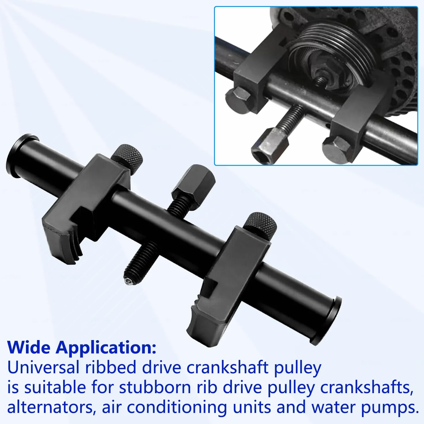 ZKTOOL Estrattore puleggia albero motore, estrattore puleggia azionamento a nervatura, estrattore albero motore regolabile, alternatori, condizionatori, pompe per acqua, 35-160MM