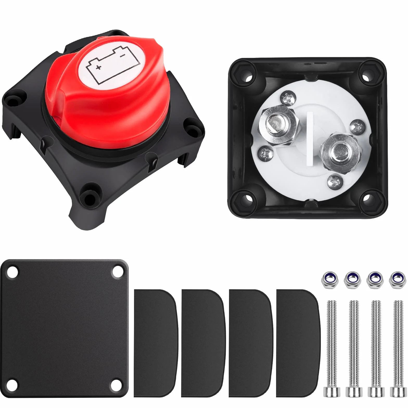 Bolatus Stacca Batteria 12V 24V 48V Staccabatteria On-Off, Interruttore di alimentazione principale Sezionatore batteria Master 200A per Camper Yacht Barca Camion Autobus Moto