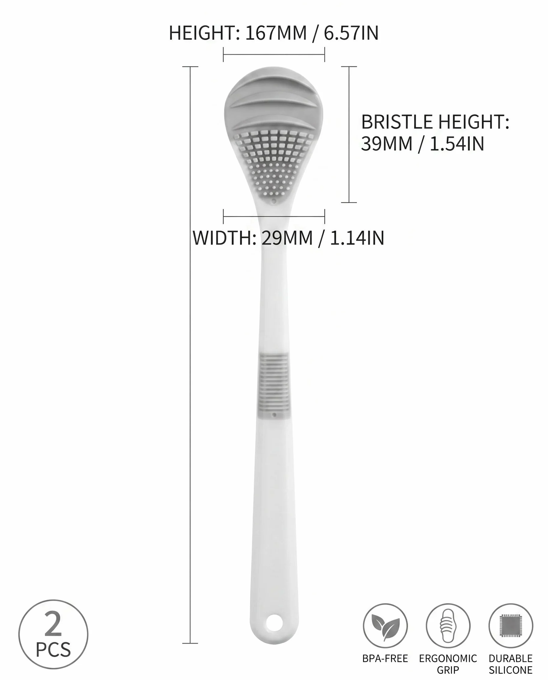 Tongue Scraper Cleaner, Nettalingua, Raschietto Lingua per Pulizia Bocca, Riduce Alito Cattivo, 2 Pezzi