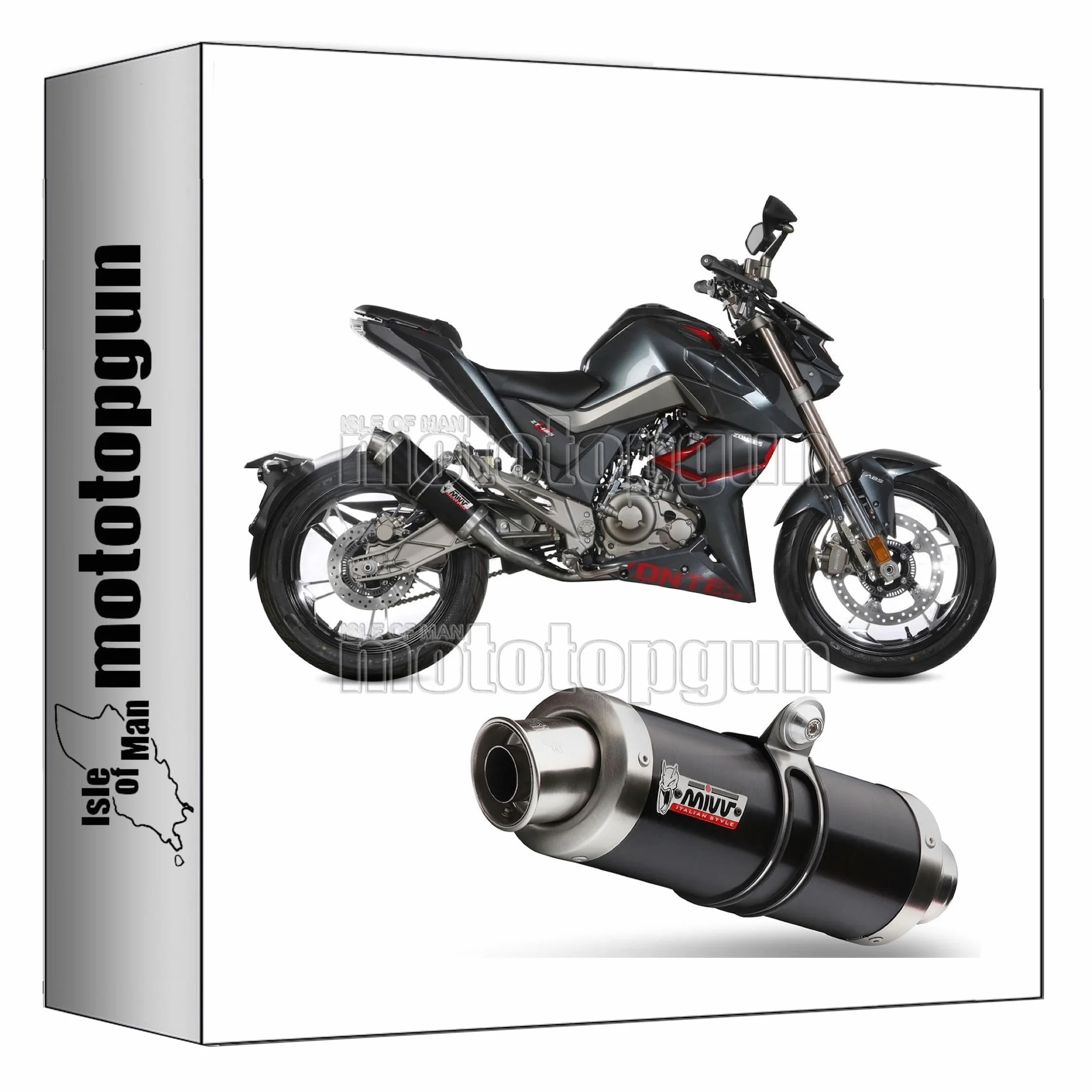 mivv scarico completo omologato catalizzato gp nero alto compatibile con zontes zt 125 u 2023 2024 mototopgun