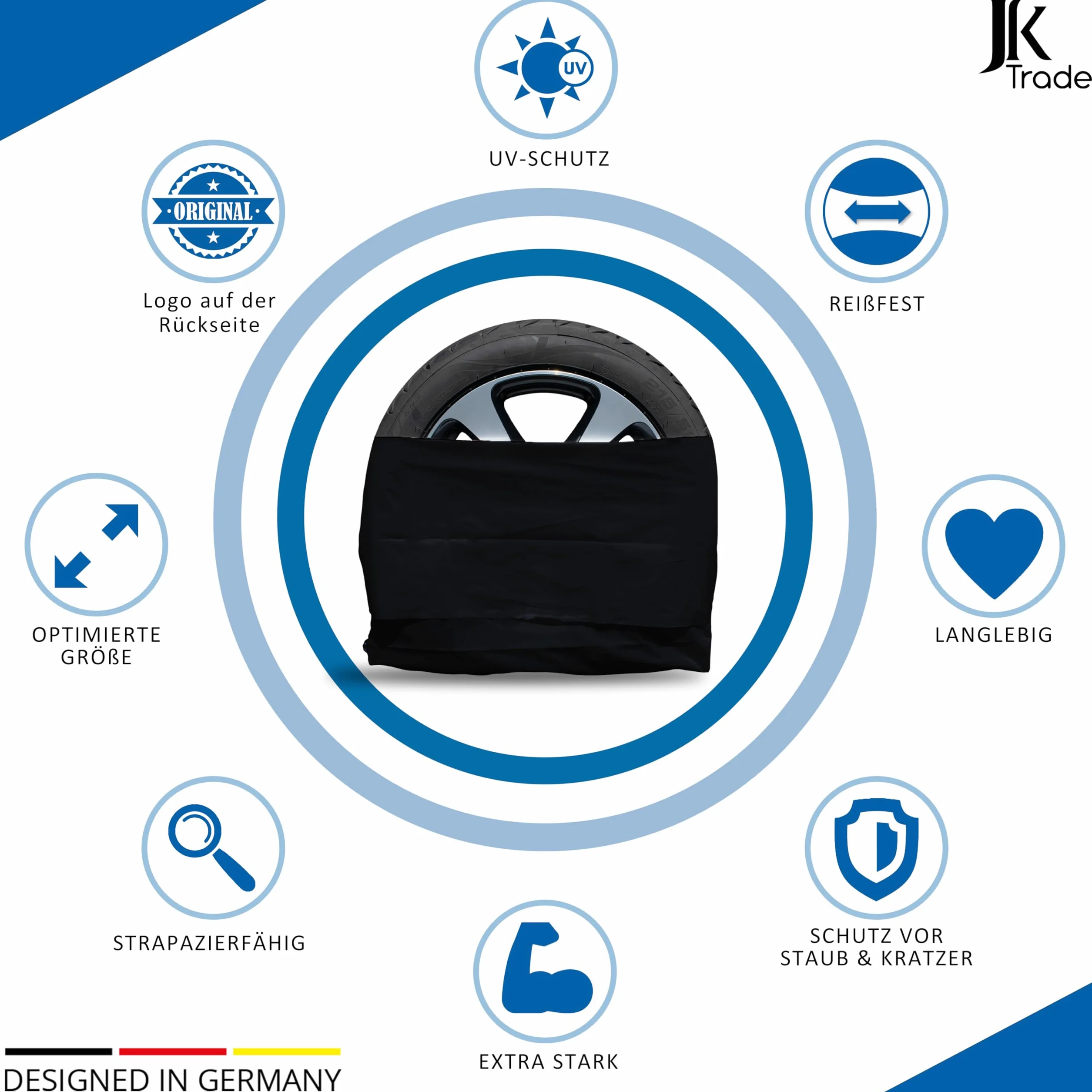 Set di 4 Borse per Pneumatici Extra Resistenti JK Trade® per 16-22 Pollici