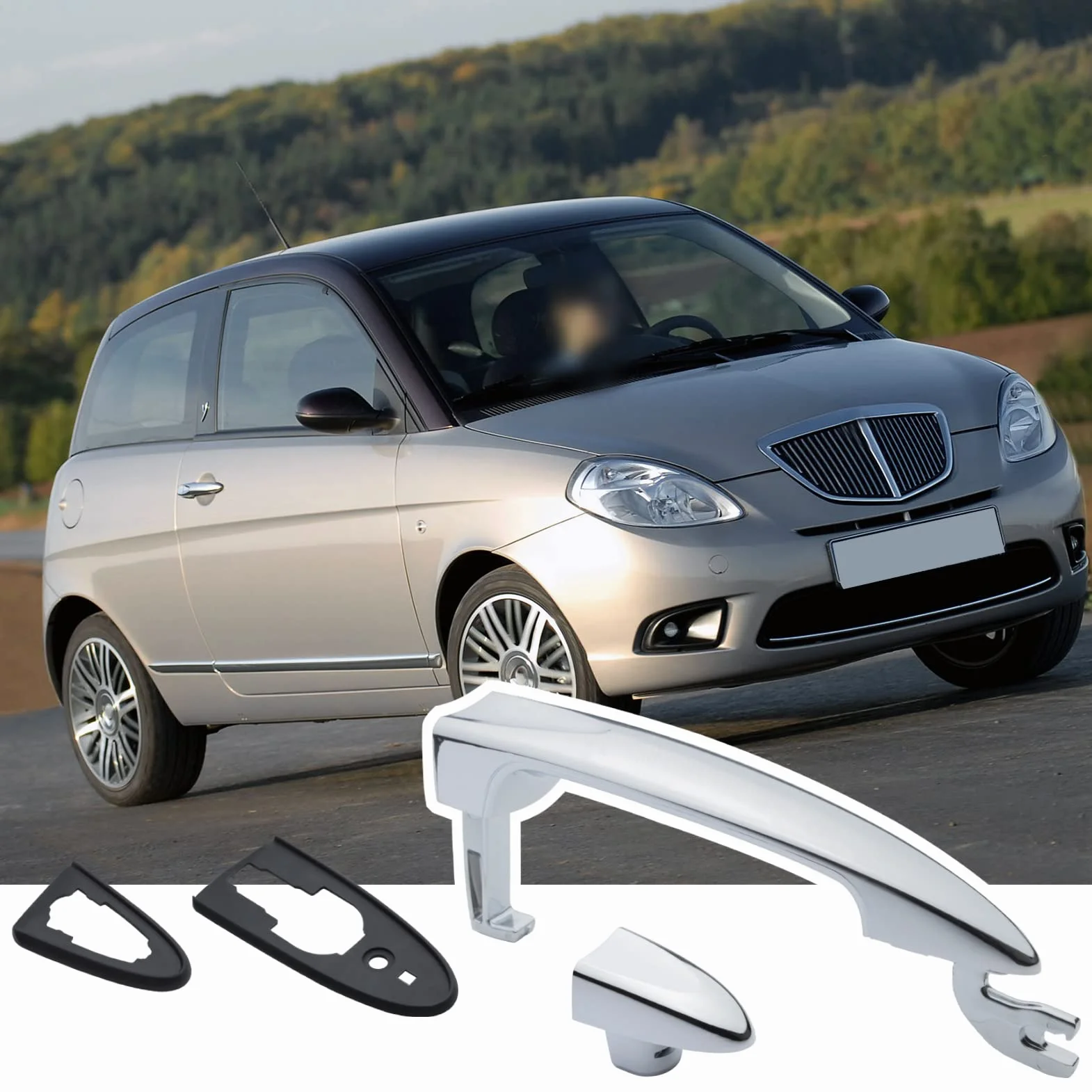 Maniglia Portiera anteriore Dx Chorme per Lancia Ypsilon 2003-2011 735434132 735409024
