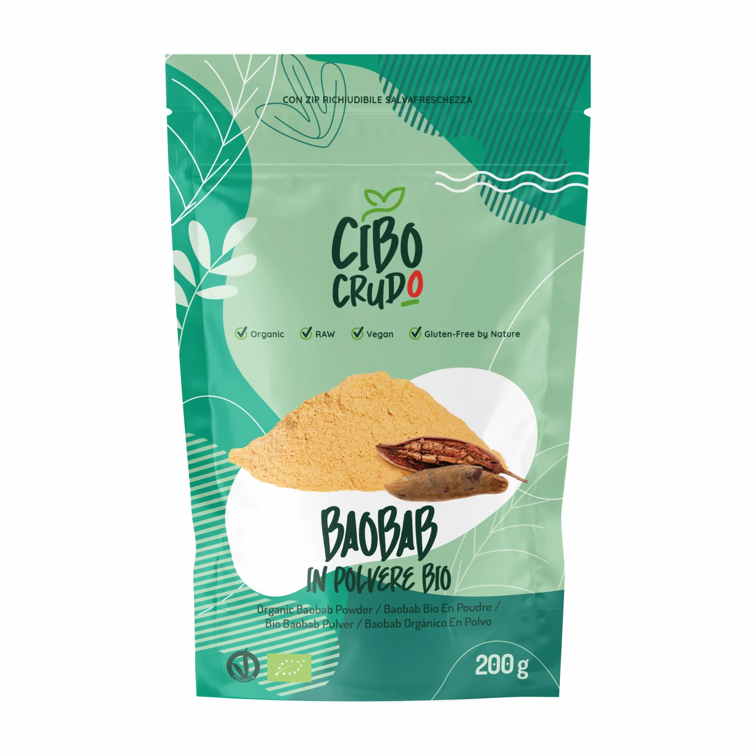 Cibocrudo Baobab In Polvere Bio Crudo, Baobab Fruit Powder Raw Organic 200 g