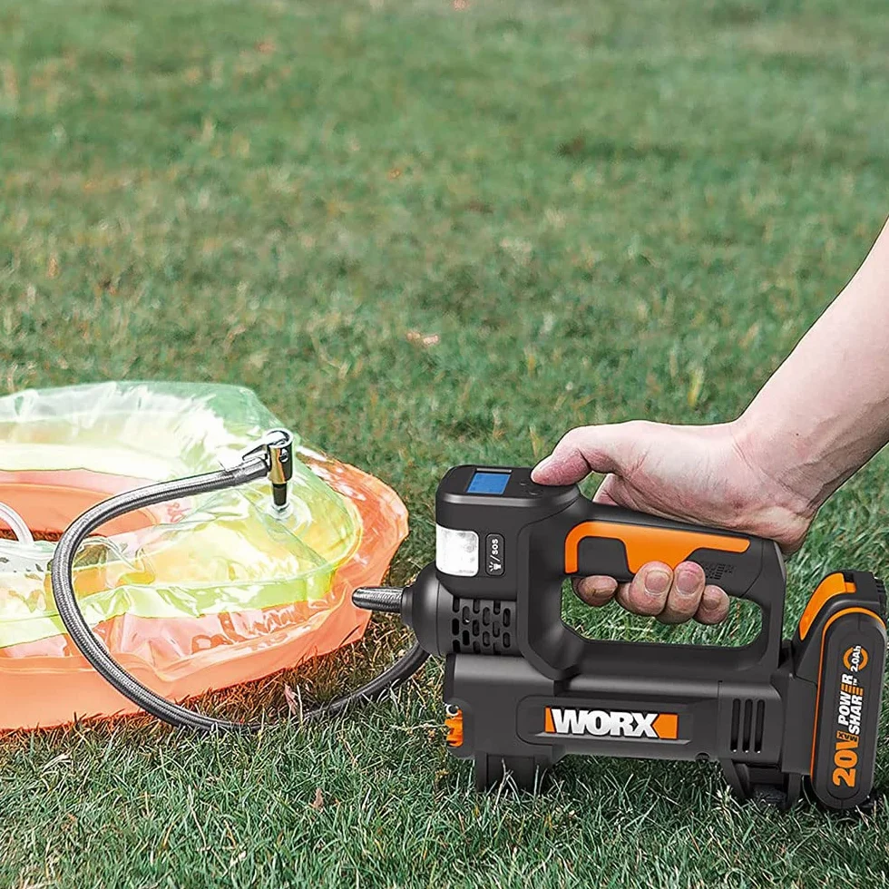 WORX WX092.9 Mini compressore ad alta pressione 20 V 4 in 1 con torcia integrata