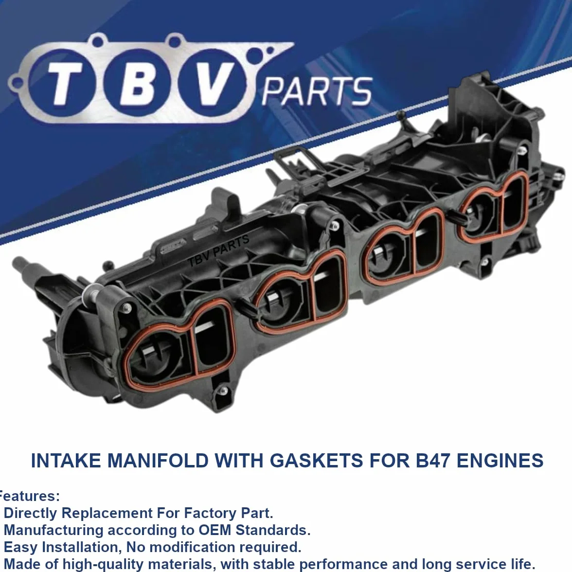 Collettore di aspirazione 11618513655 compatibile per motore B47 Modulo collettore di aspirazione erie 1, 2, 3, 4, 5, 7, X3, X4, X5 8513655 11618580274 8580274